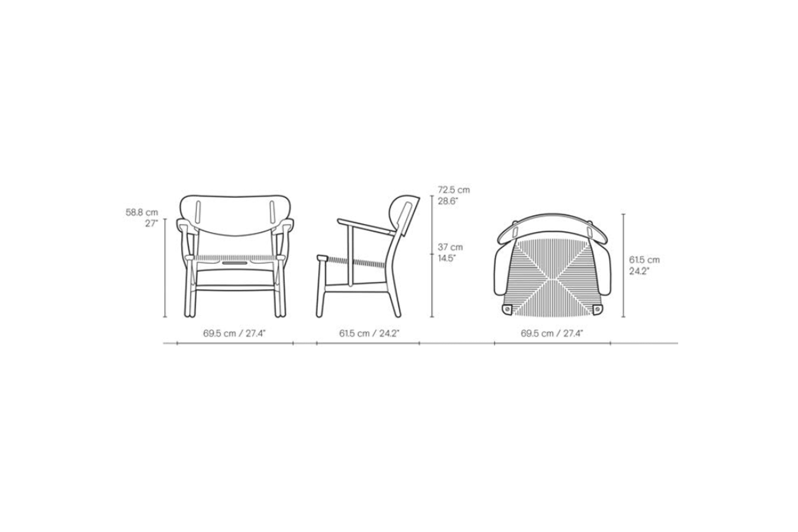 CH22 Easy Chair dimensions