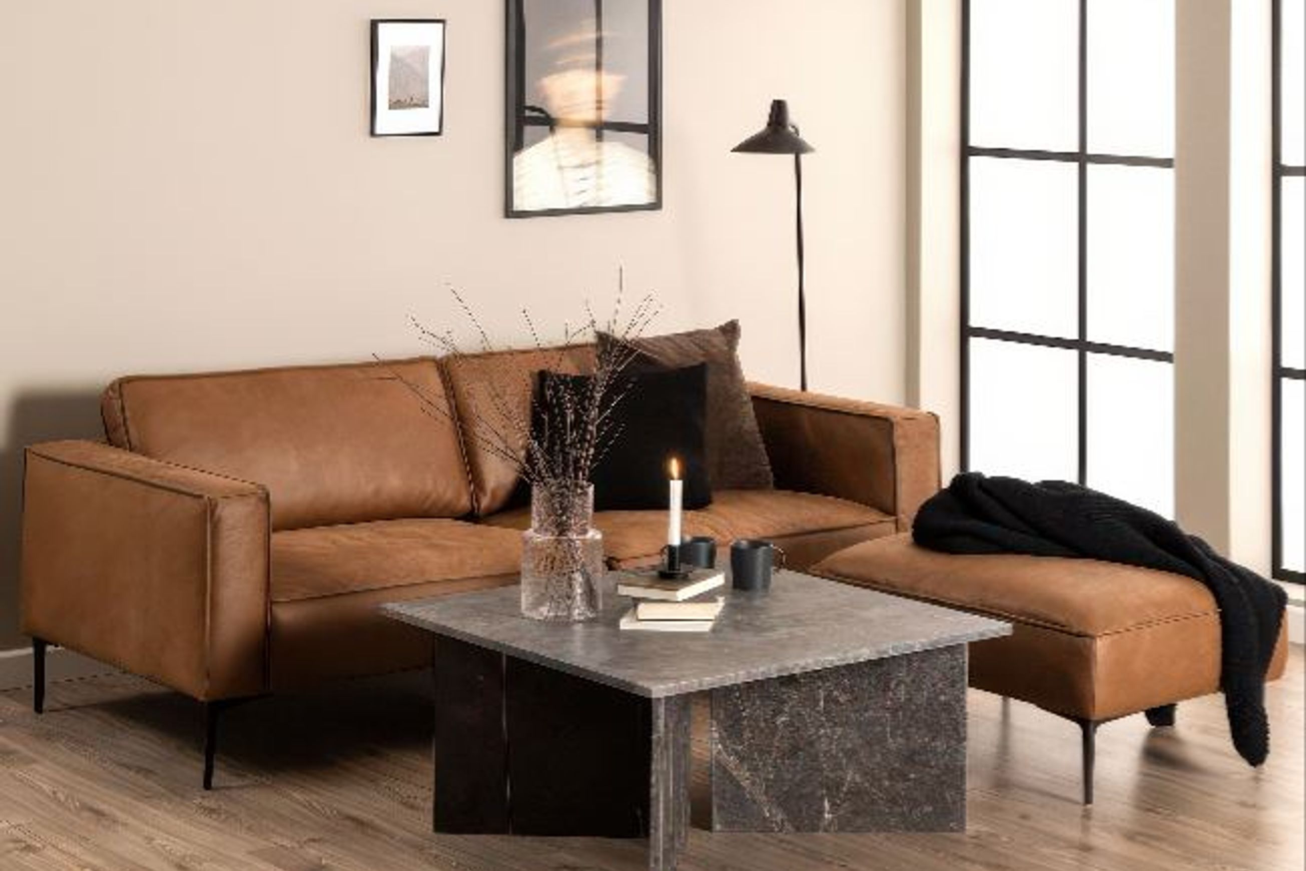 Enzo 3 Seat Sofa - Leather Mix