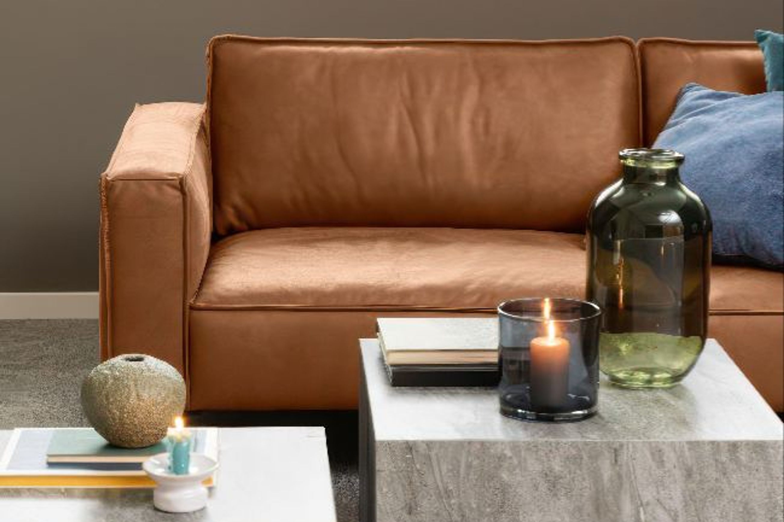 Enzo 2.5 Seat Sofa - Colorado Tan Leather Mix