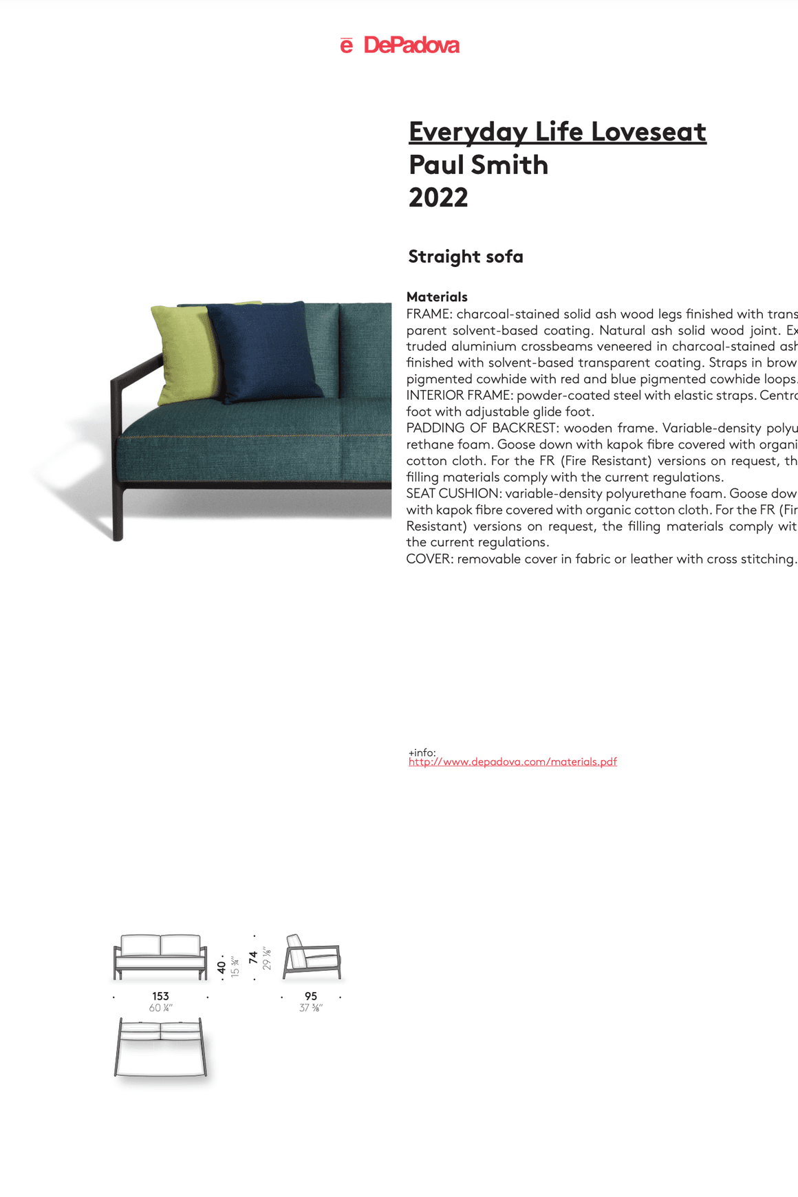 Everyday Life Loveseat by DePadova