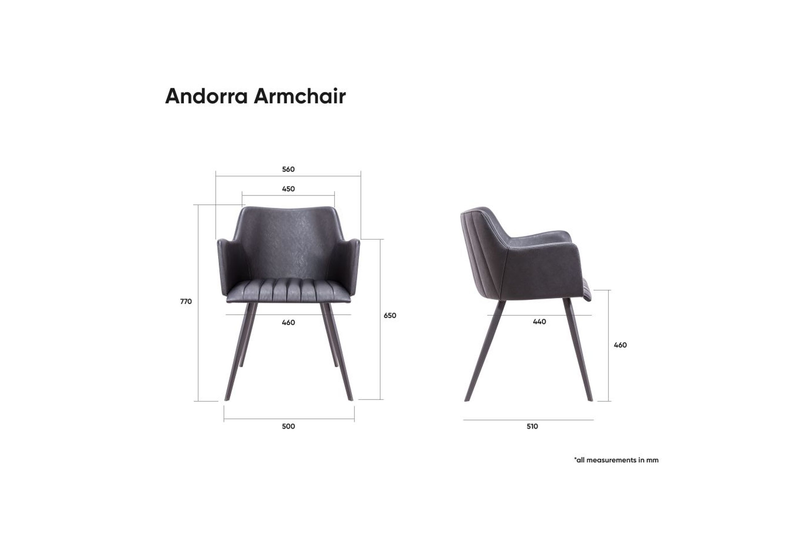 Andorra Arm Chair Vintage Tan Seat