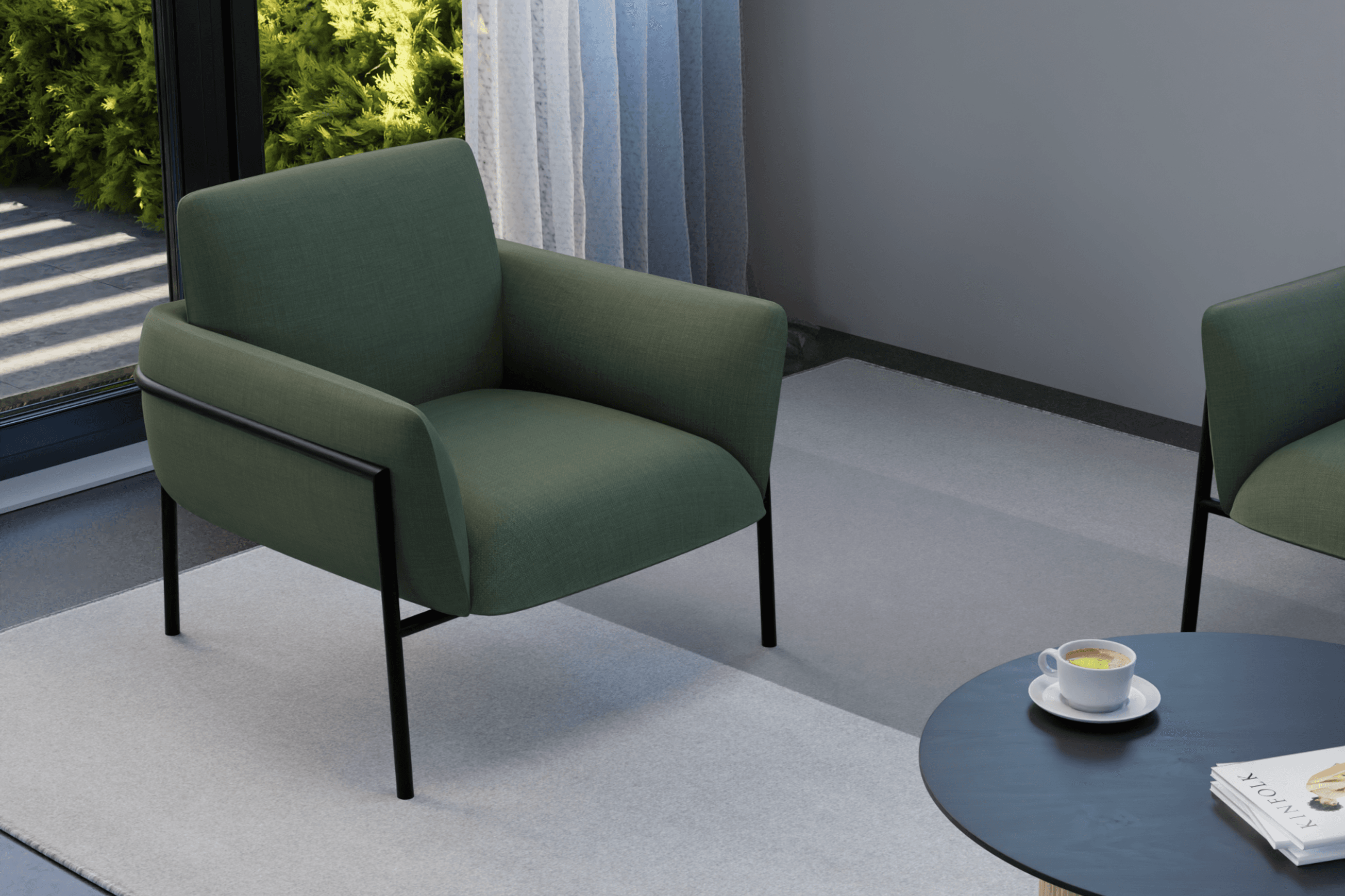 Charlie Single Seater Lounge Chair Kelp Green