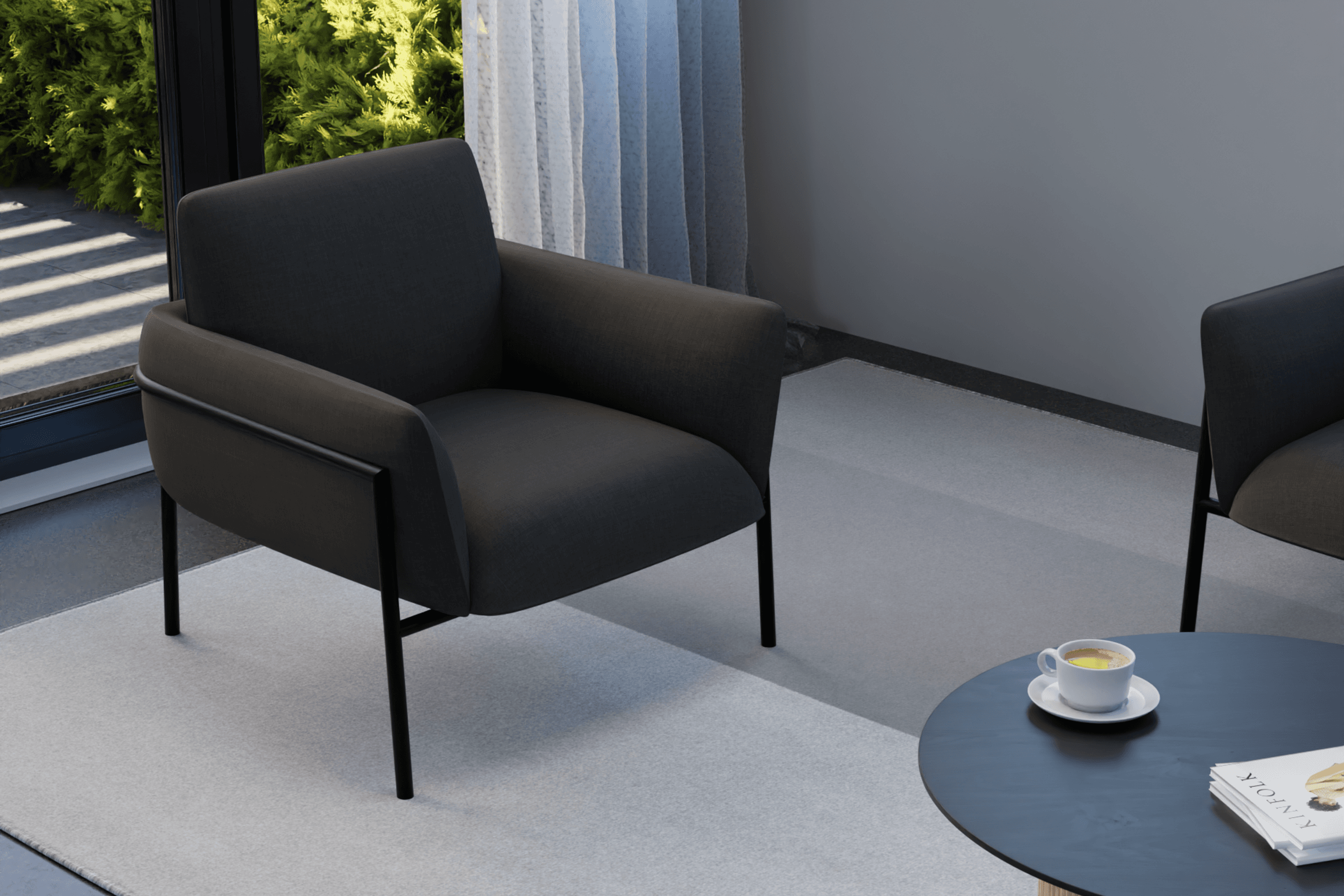 Charlie Single Seater Lounge Chair Storm Grey