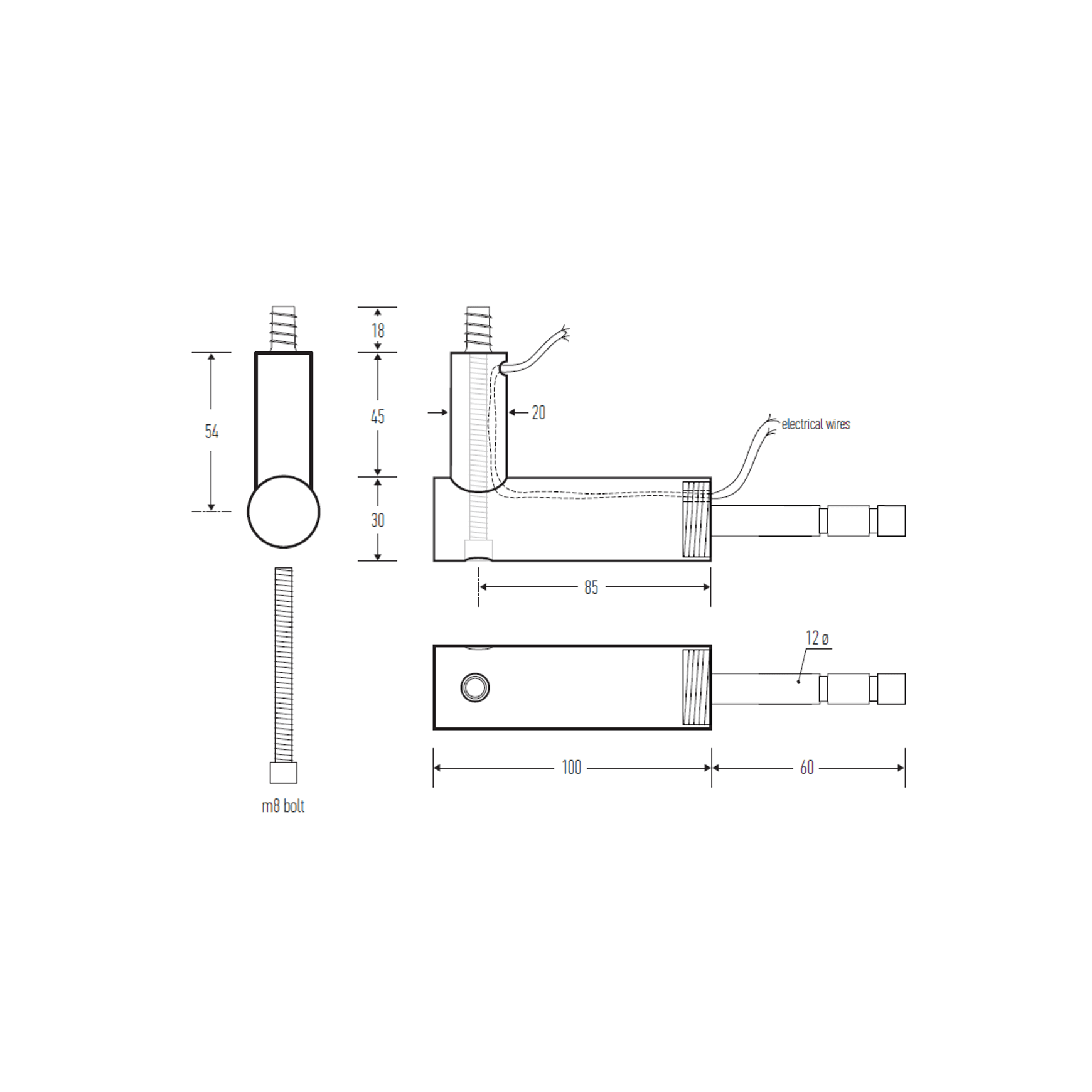 HB526 Stainless Steel Bracket with Light Wiring Capabil