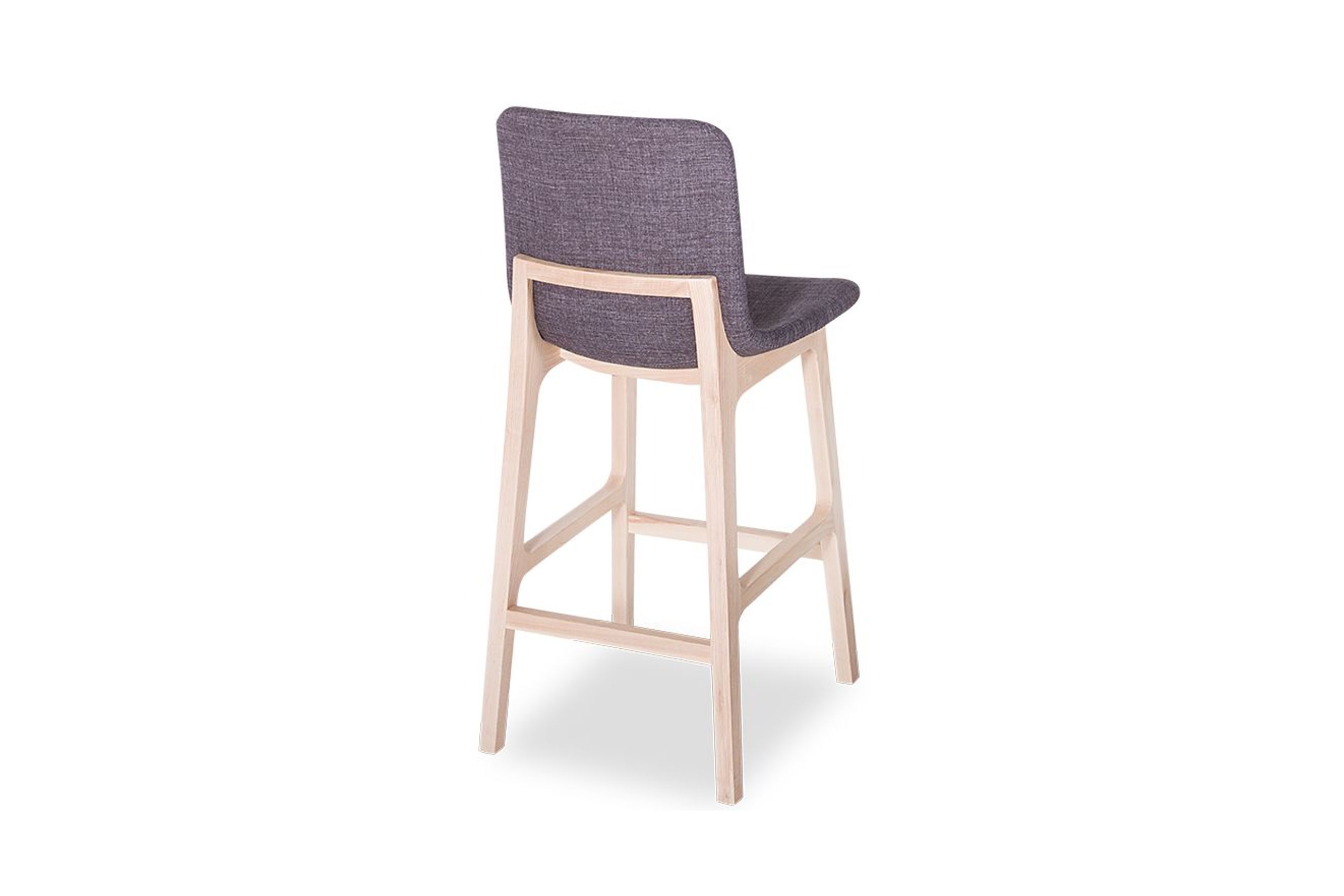 Ara Stool - Natural - Charcoal Fabric - 66cm Kitchen Seat height