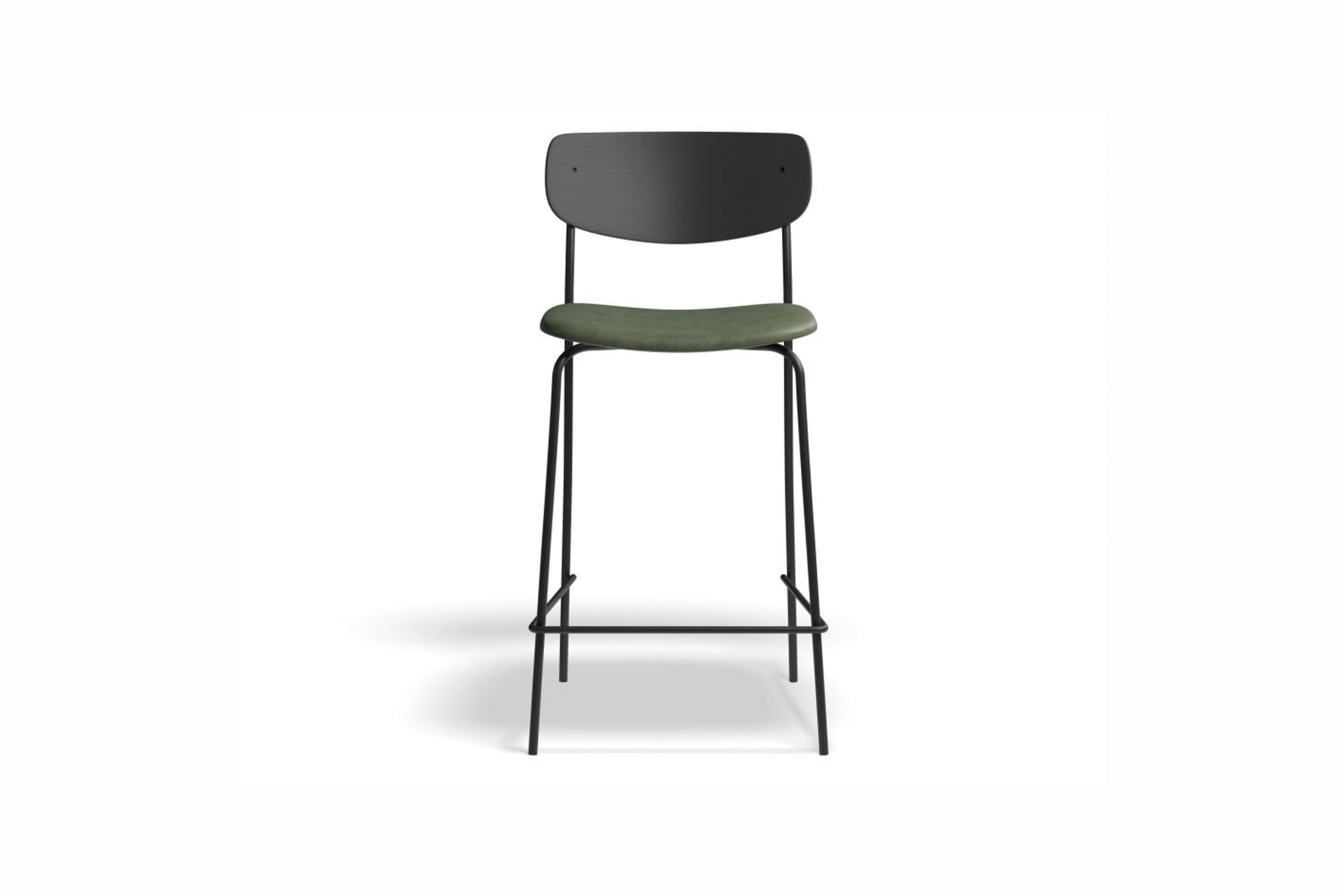 Rylie Stool Black with Vegan Leather Seat