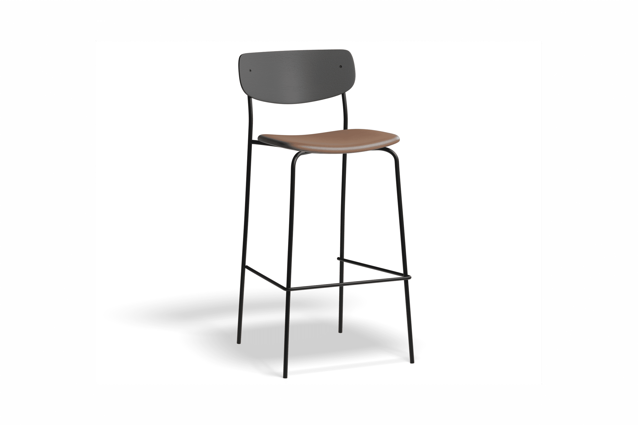 Rylie Stool Black with Vegan Leather Seat