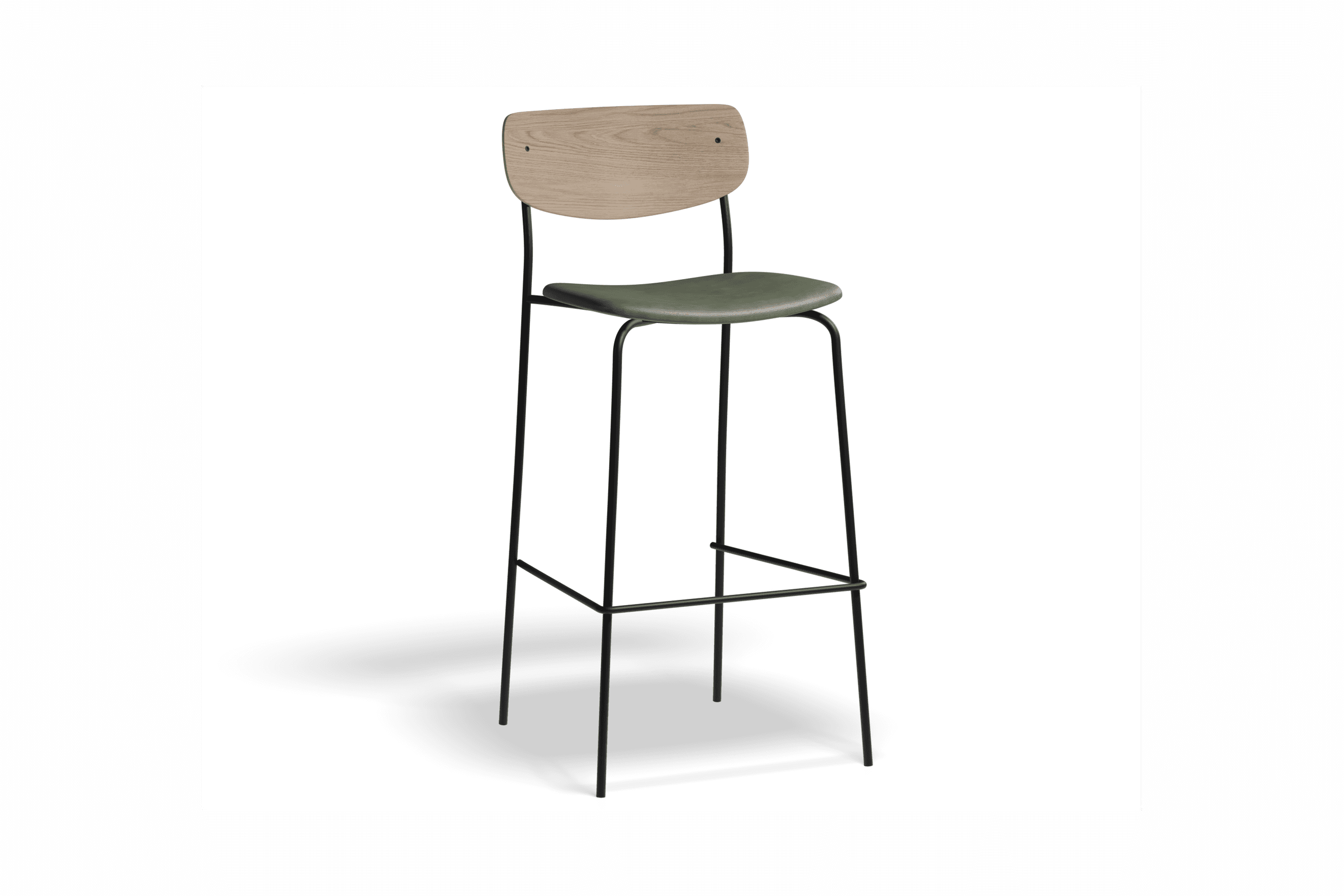Rylie Stool Natural with Vegan Leather Seat