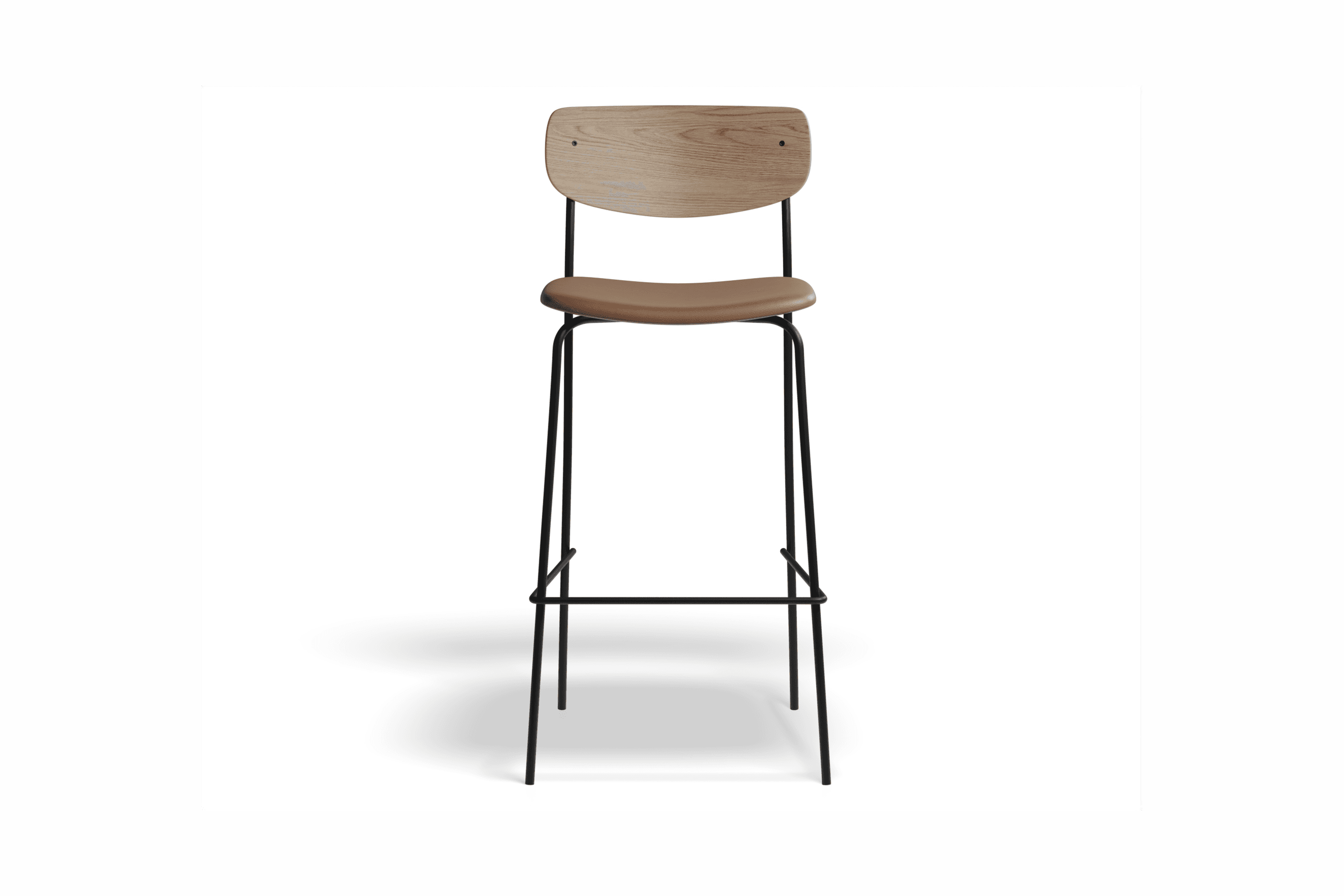 Rylie Stool Natural with Vegan Leather Seat