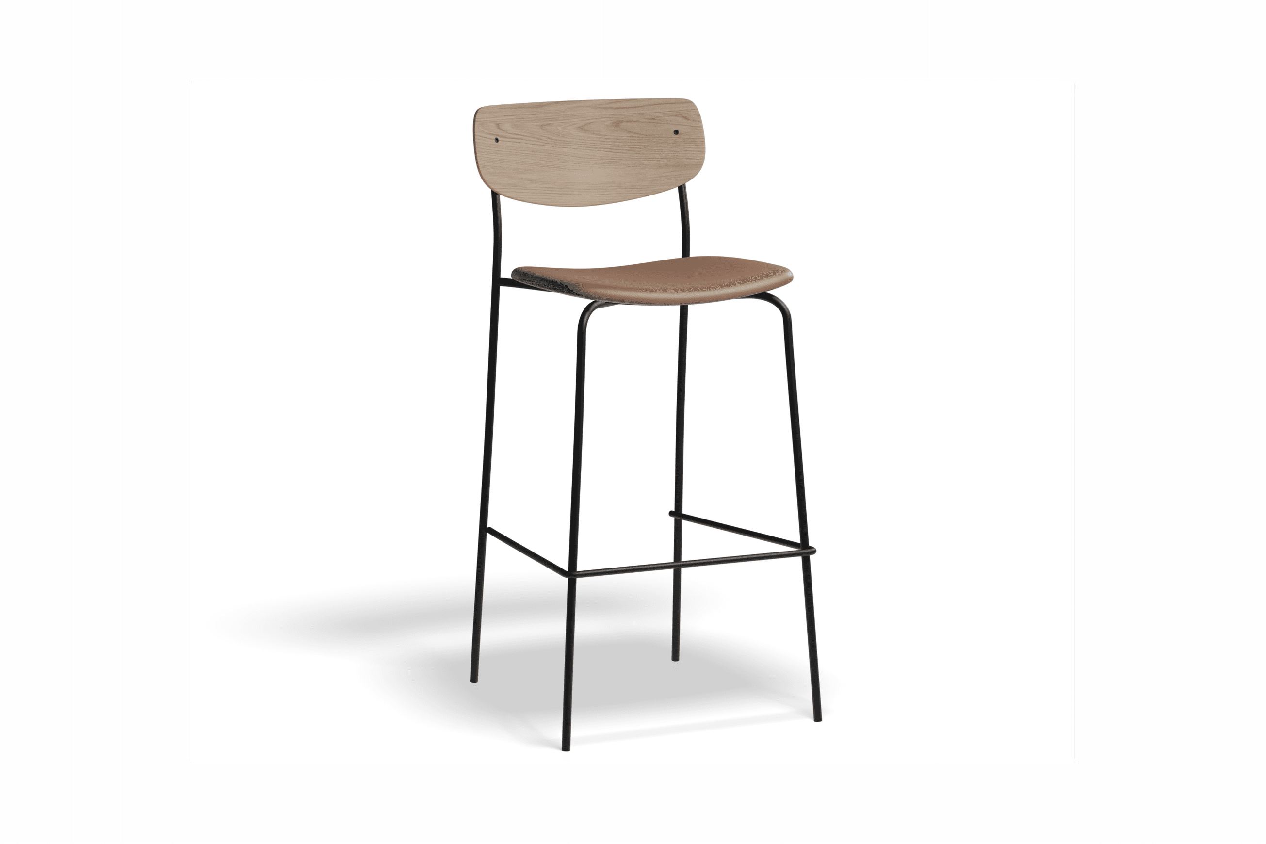 Rylie Stool Natural with Vegan Leather Seat