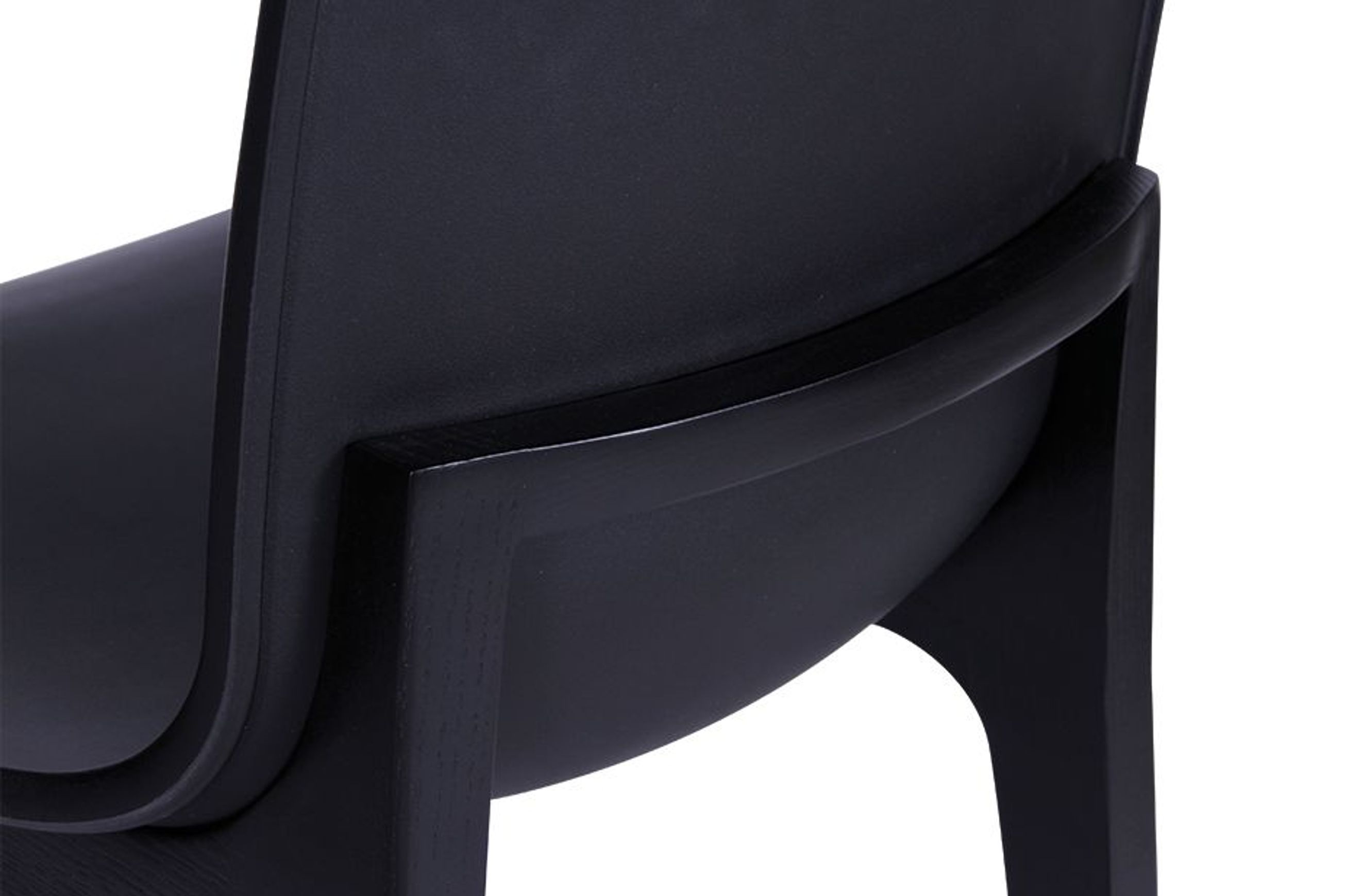 Ara Stool - Black - Black Shell - Kitchen Bench Seat Height 65cm - Black Seat - Black Ash legs