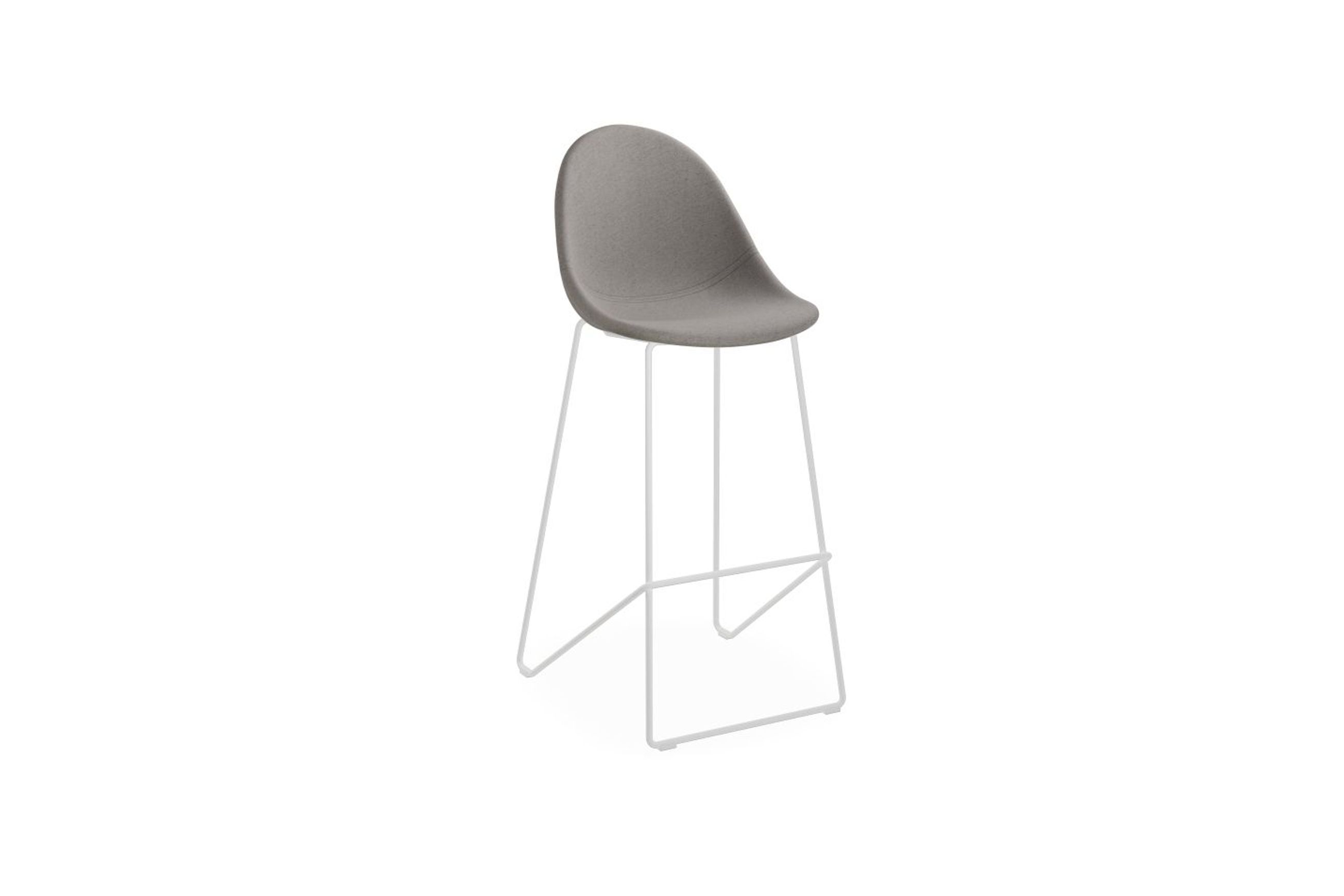 Pebble Fabric Grey Upholstered Stool -75cm Seat Height