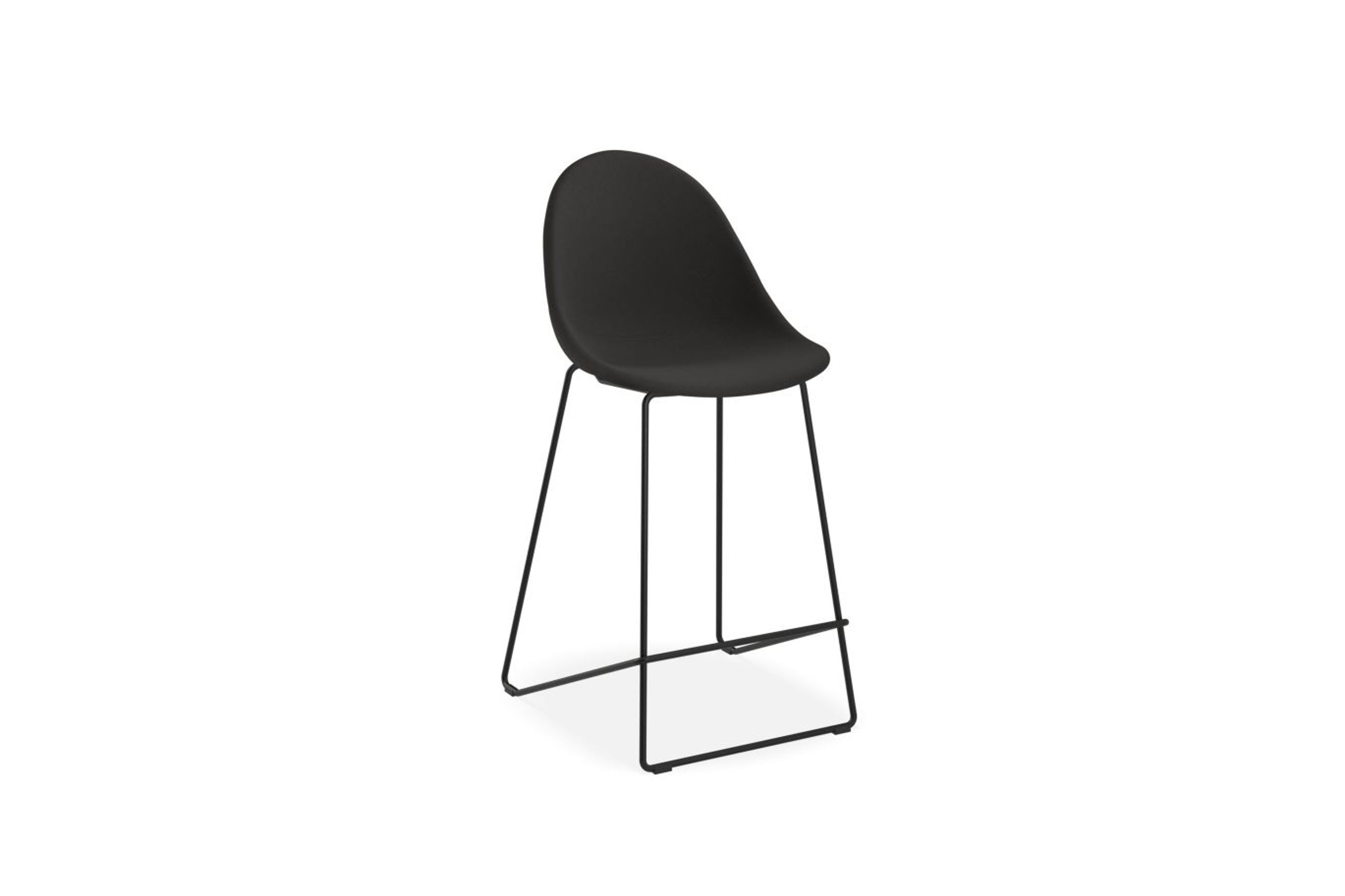 Pebble Fabric Anthracite Upholstered Stool - Counter Stool 65cm Seat Height