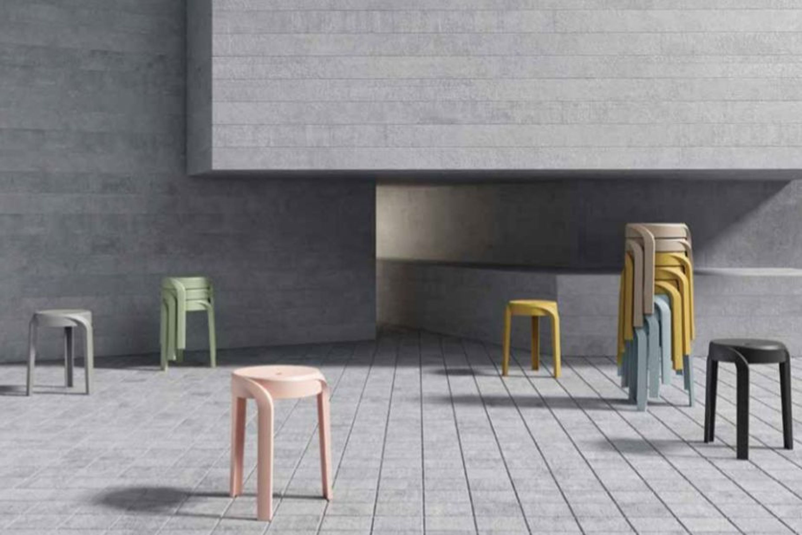 Swirl Stool - White