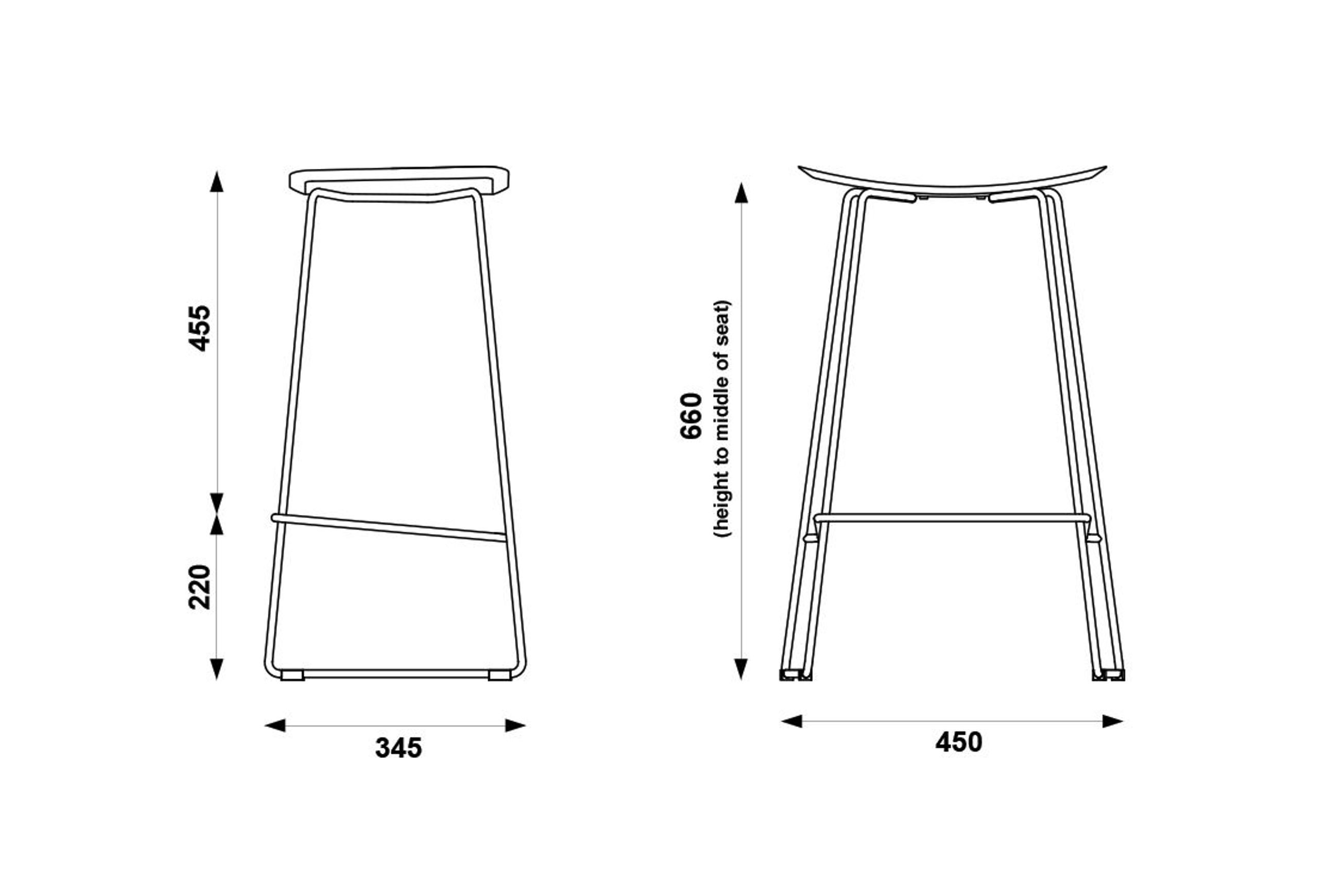 Winnie Stool White Leather - 66cm Kitchen Bench Height