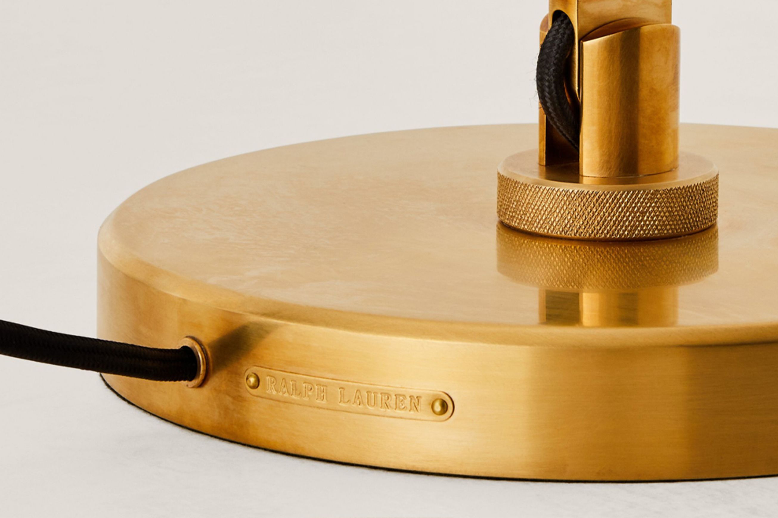 Barrett Knurled Boom-arm Desk Lamp – Brass