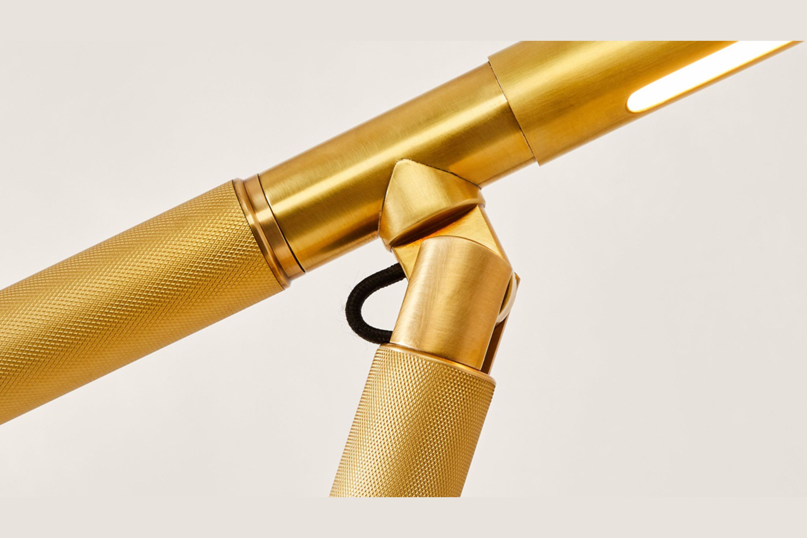 Barrett Knurled Boom-arm Desk Lamp – Brass
