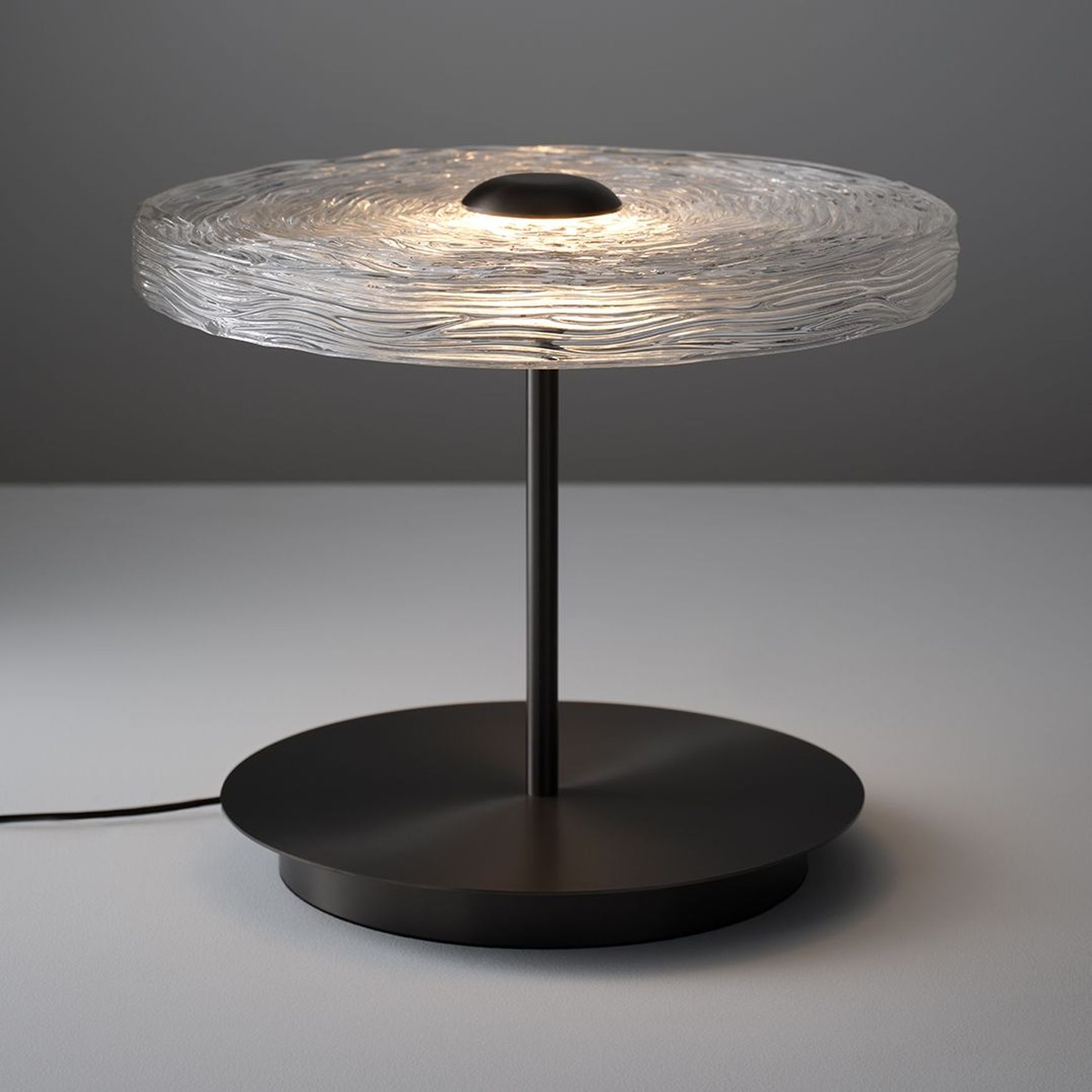 Goddess LED Glass Table Lamp in Aged Brushed Nickel