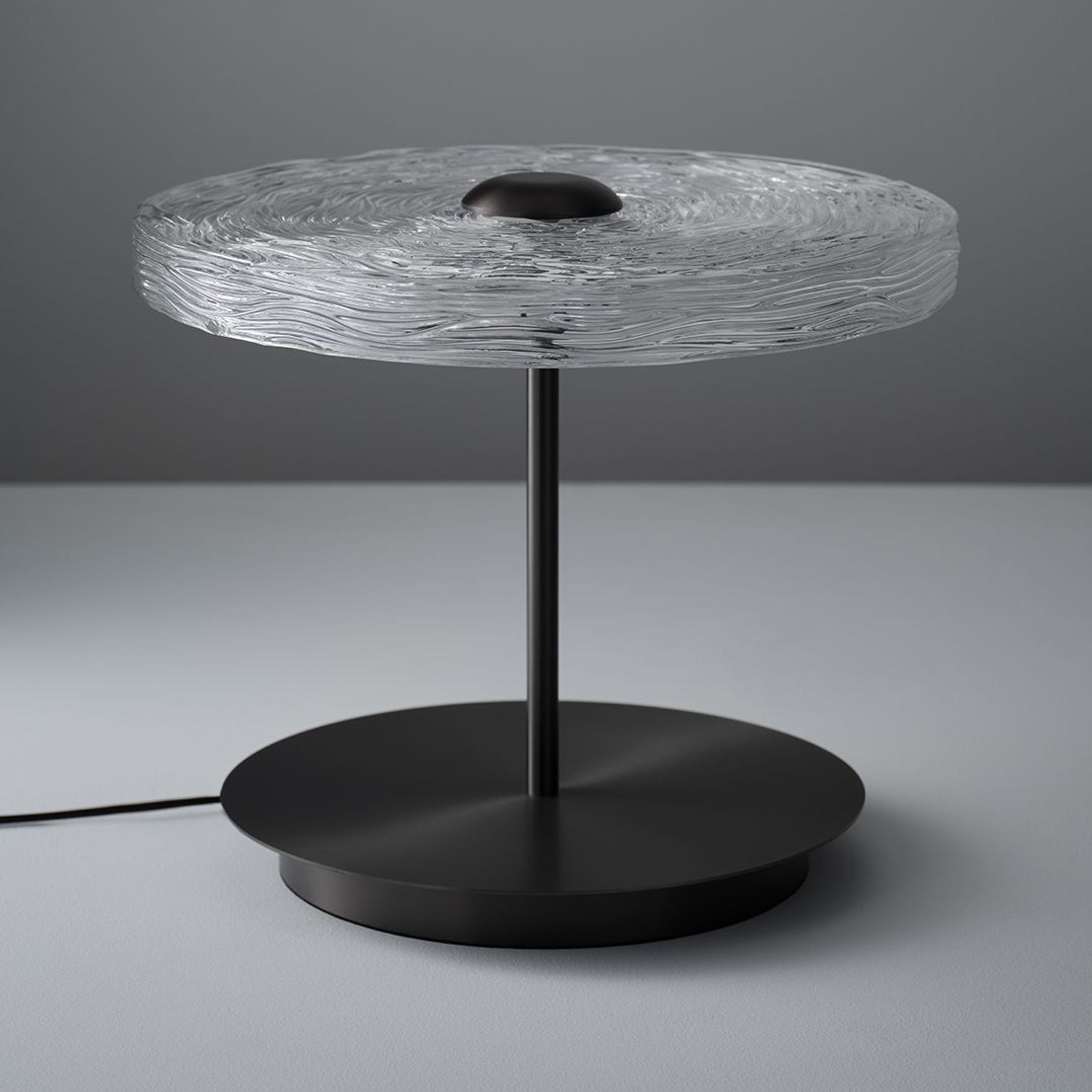 Goddess LED Glass Table Lamp in Aged Brushed Nickel