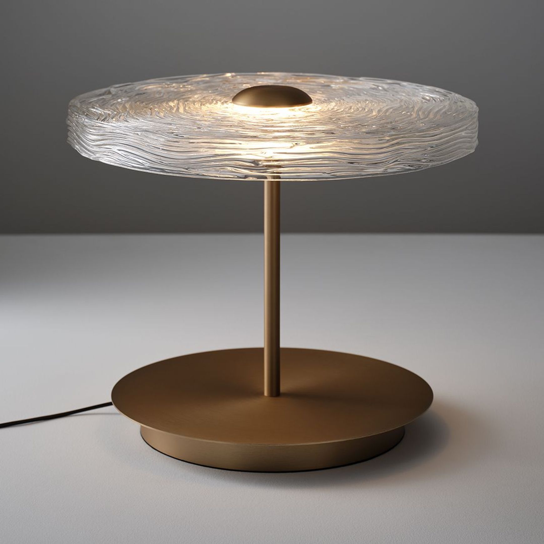 Goddess LED Glass Table Lamp in Aged Brass