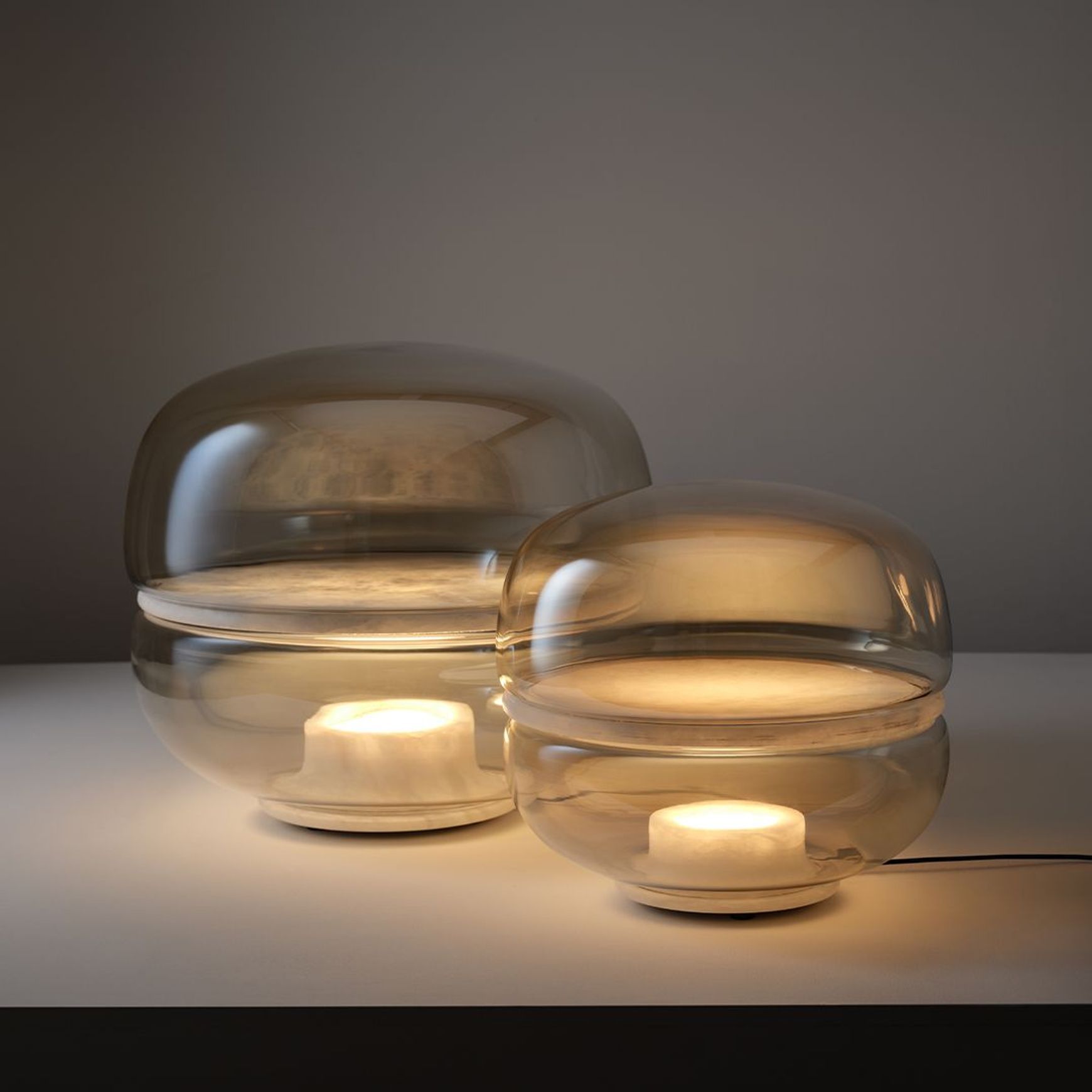 Calda LED Glass Table Lamp - Small in Cognac