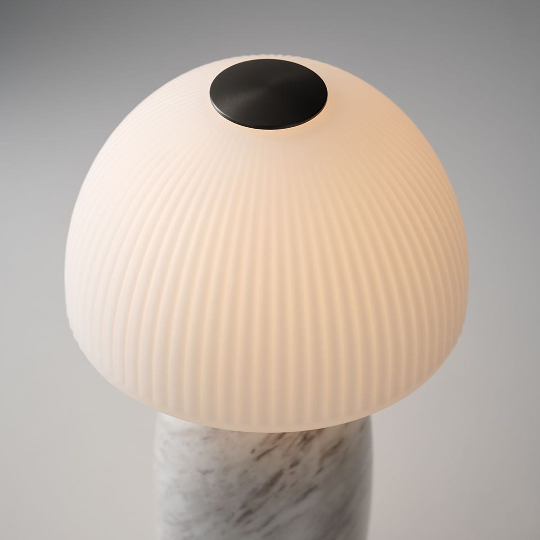 Tye 1 Light Glass Table Lamp in Frosted Marble