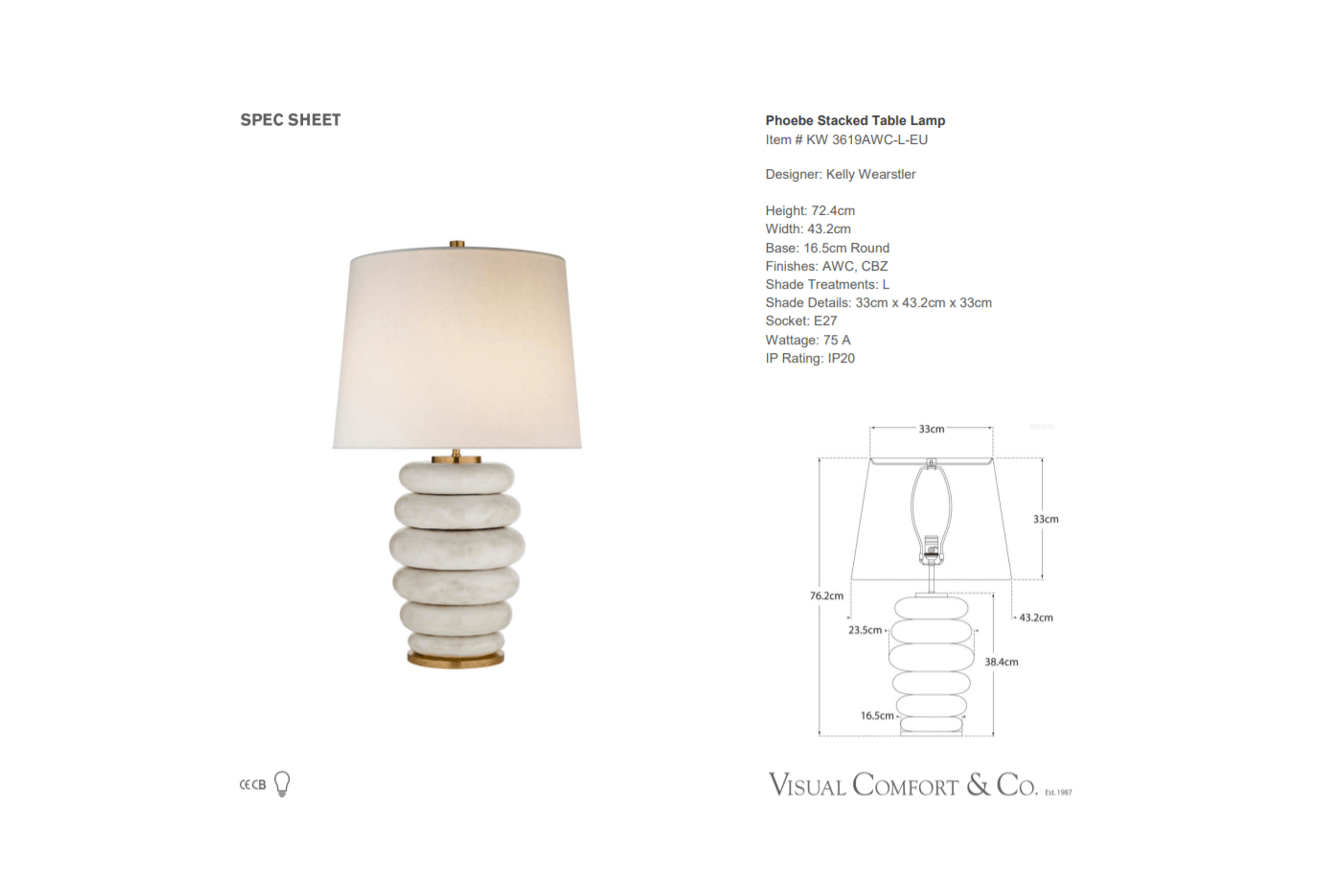 Kelly Wearstler Phoebe Stacked Table Lamp