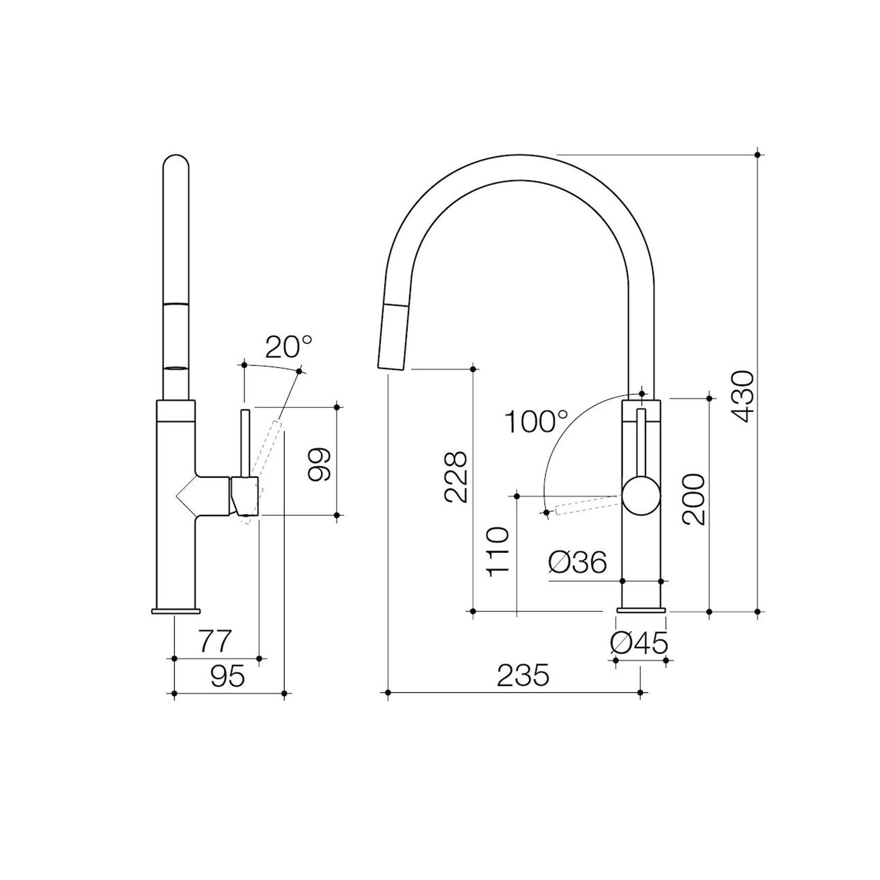 Liano II Pull Down Sink Mixer with Dual Spray