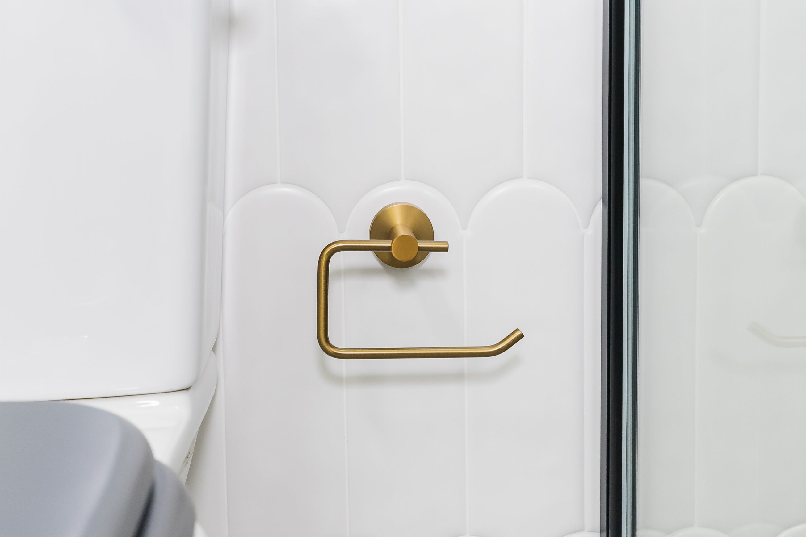 Lucid Pin Toilet Roll Ring Brushed Brass