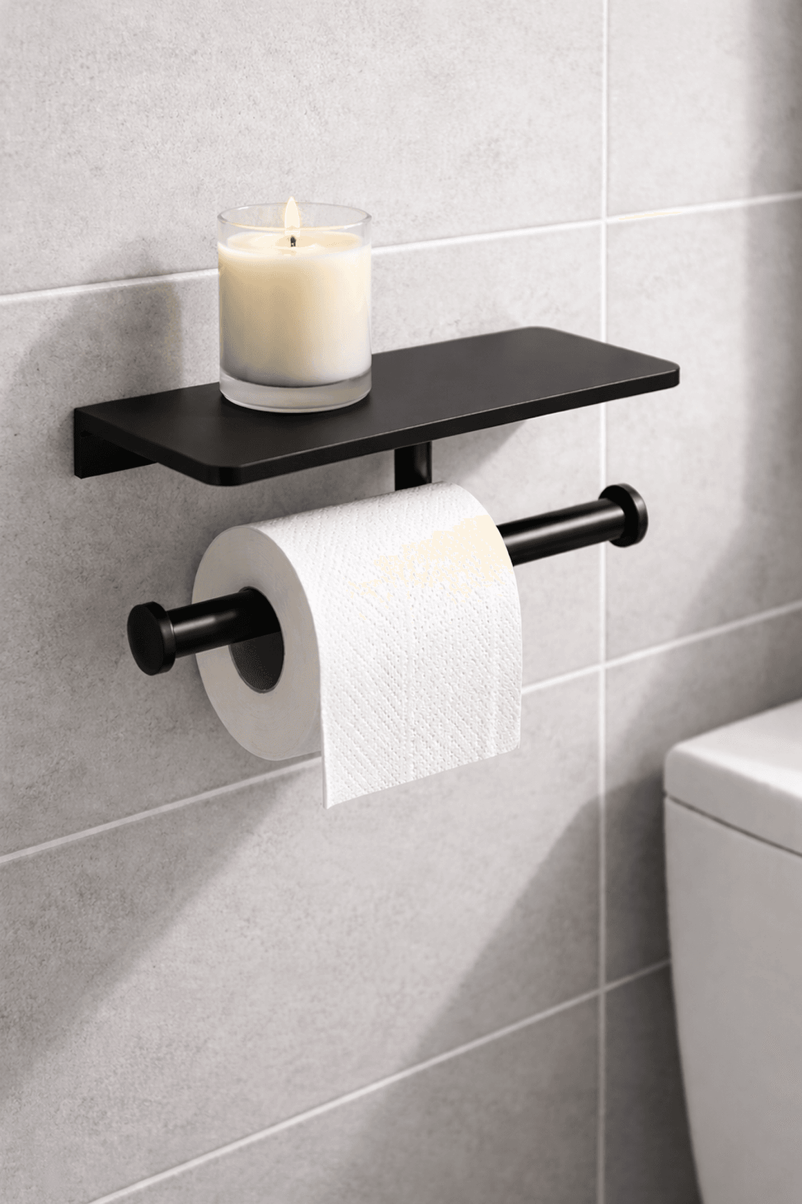 Pari Double Toilet Paper Holder With Shelf