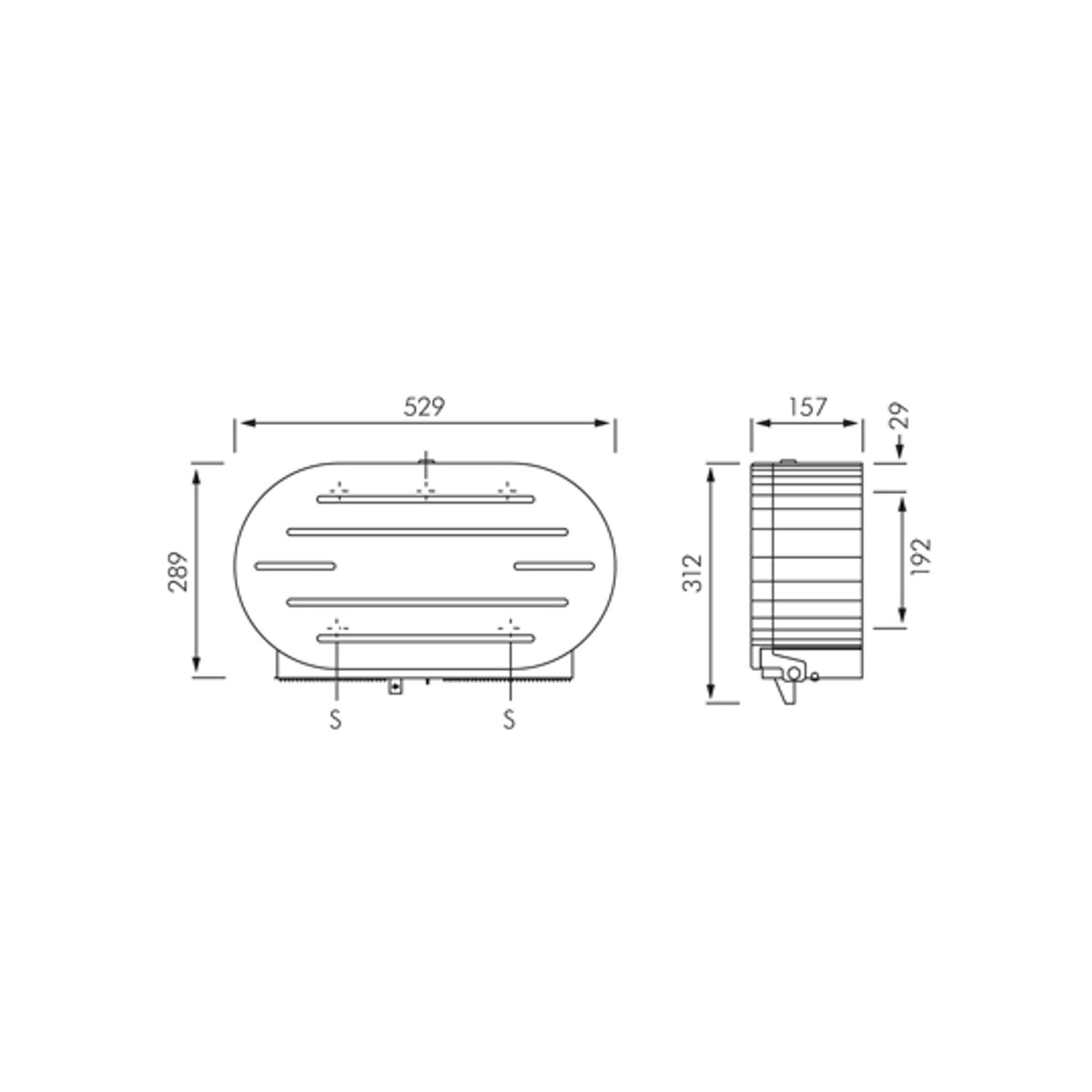 ASI Surface Mounted Jumbo Double Toilet Roll Dispenser