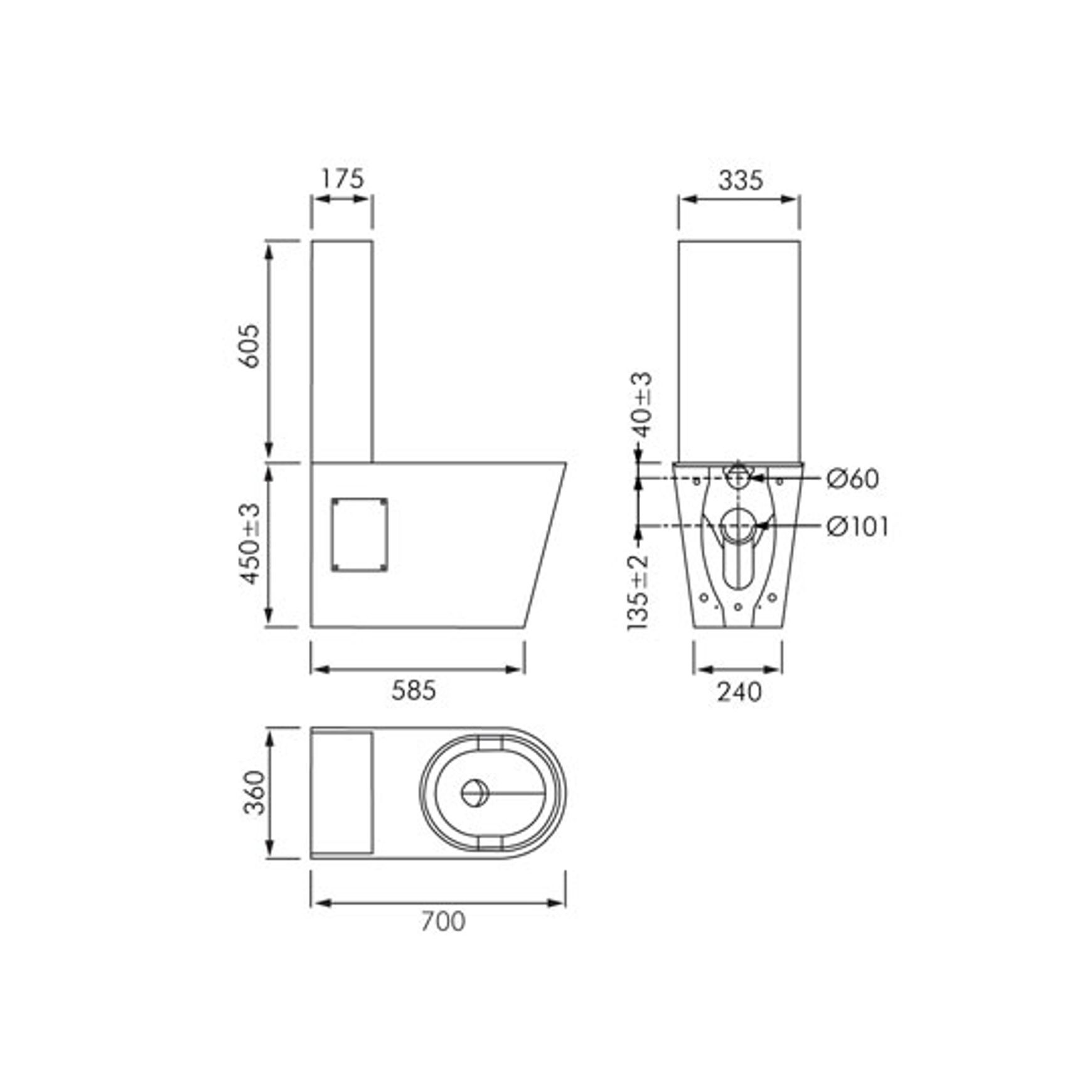 KWC Franke Stainless Steel Accessible Toilet Suite dimensions
