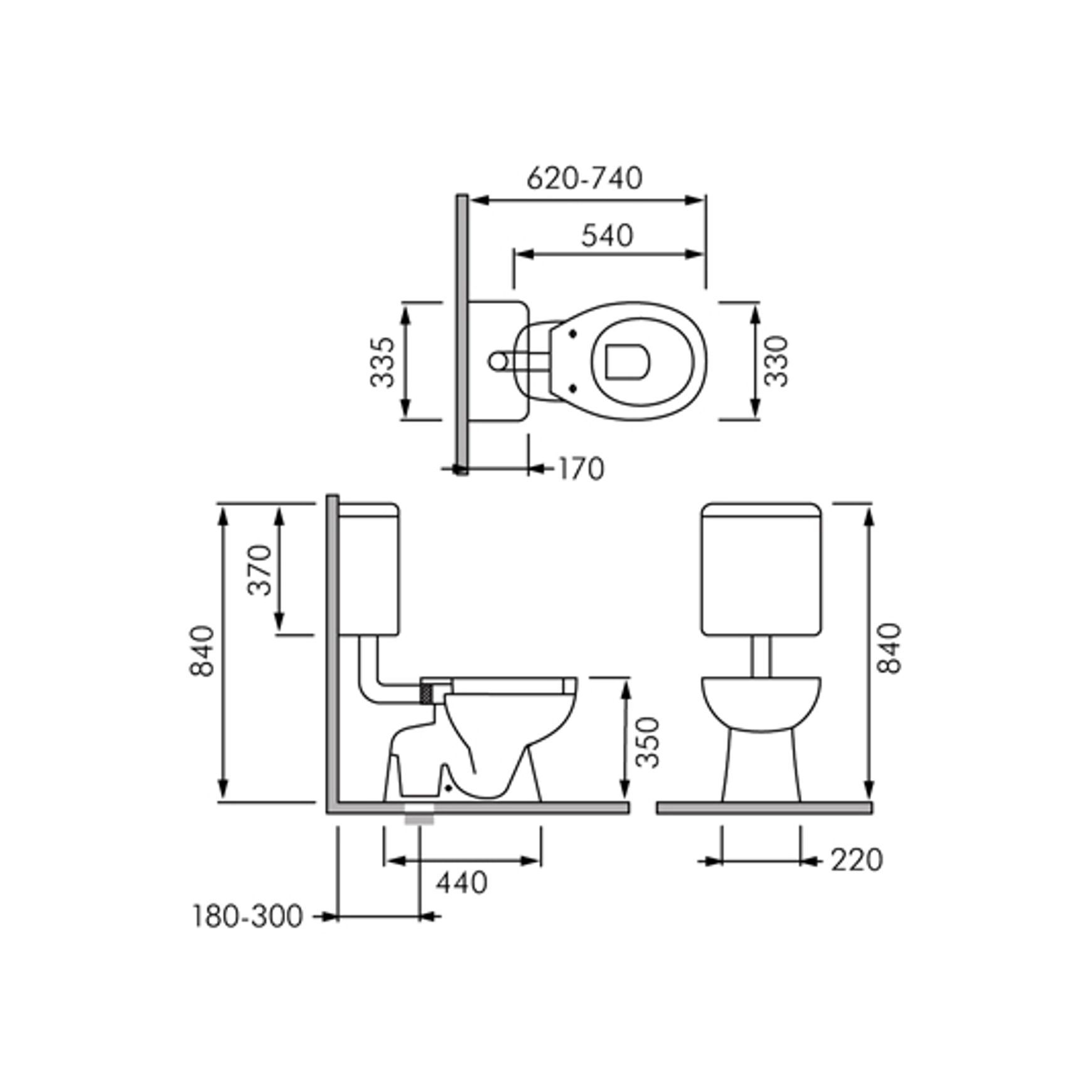 RAK Lena Child Link Toilet Suite dimensions