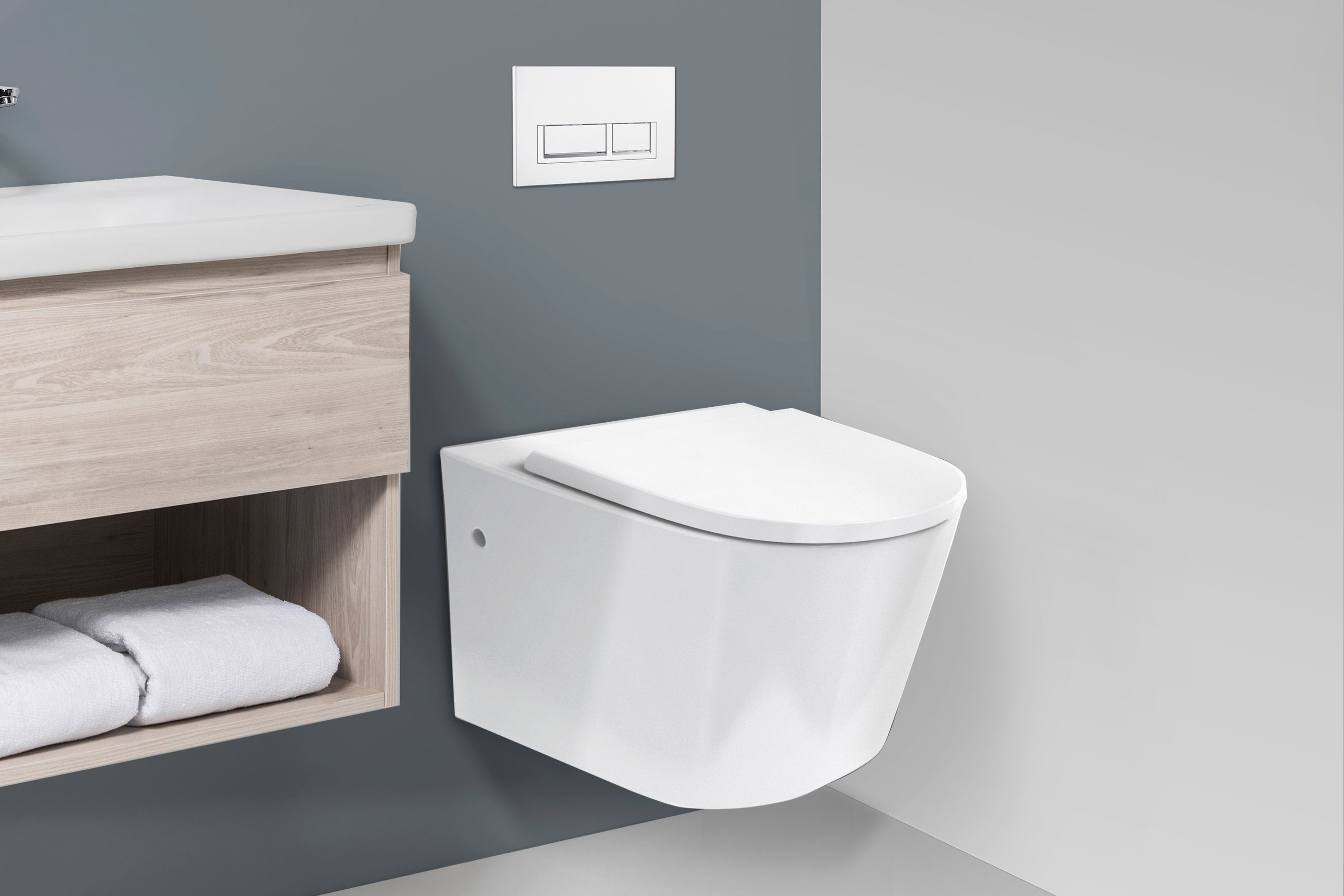 Sphere Easy Height Rimless Wall-Hung Toilet Suite