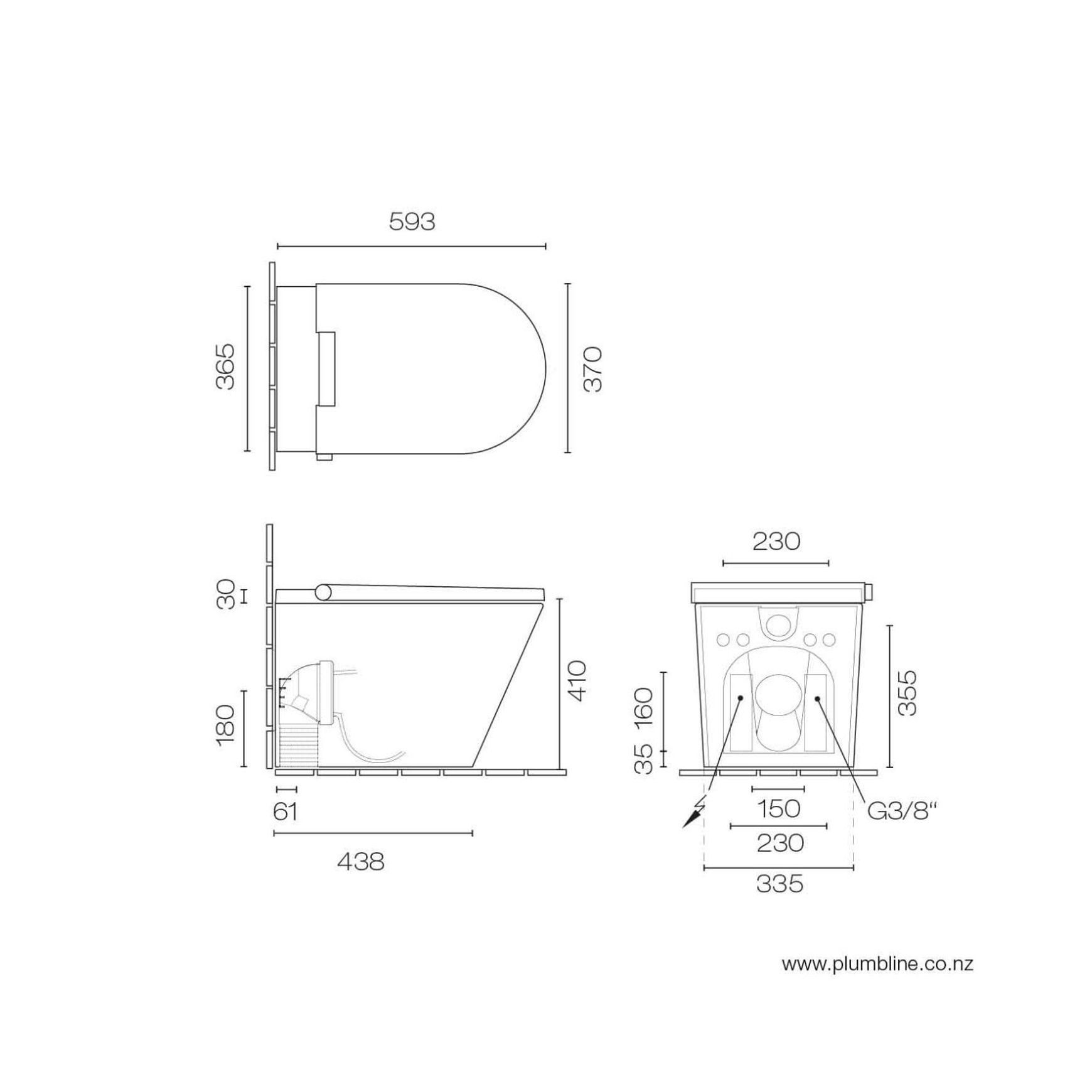 Axent.One Plus Floor Mount Intelligent Shower Toilet