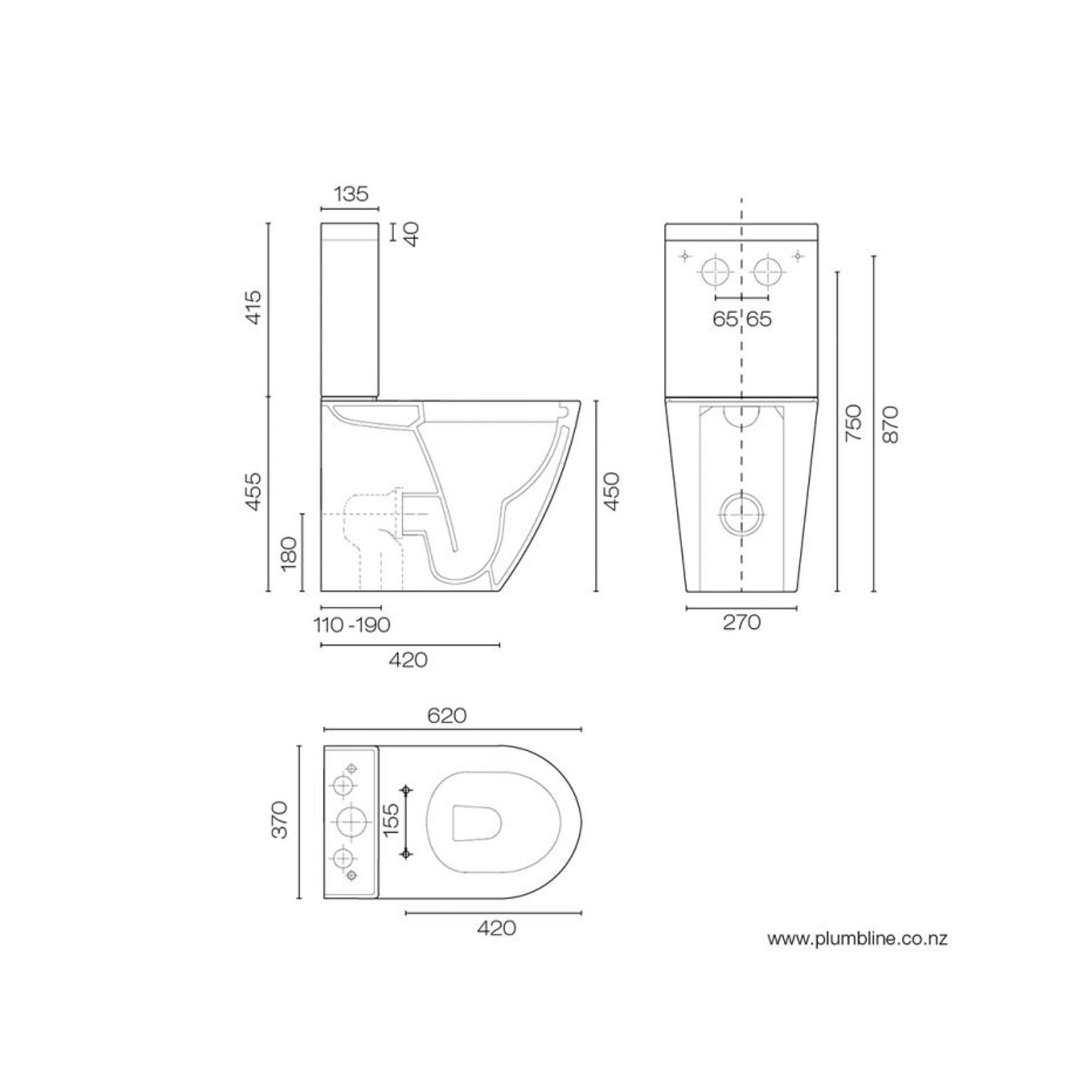 Zen Rimless Overheight Back To Wall Toilet Suite Slim