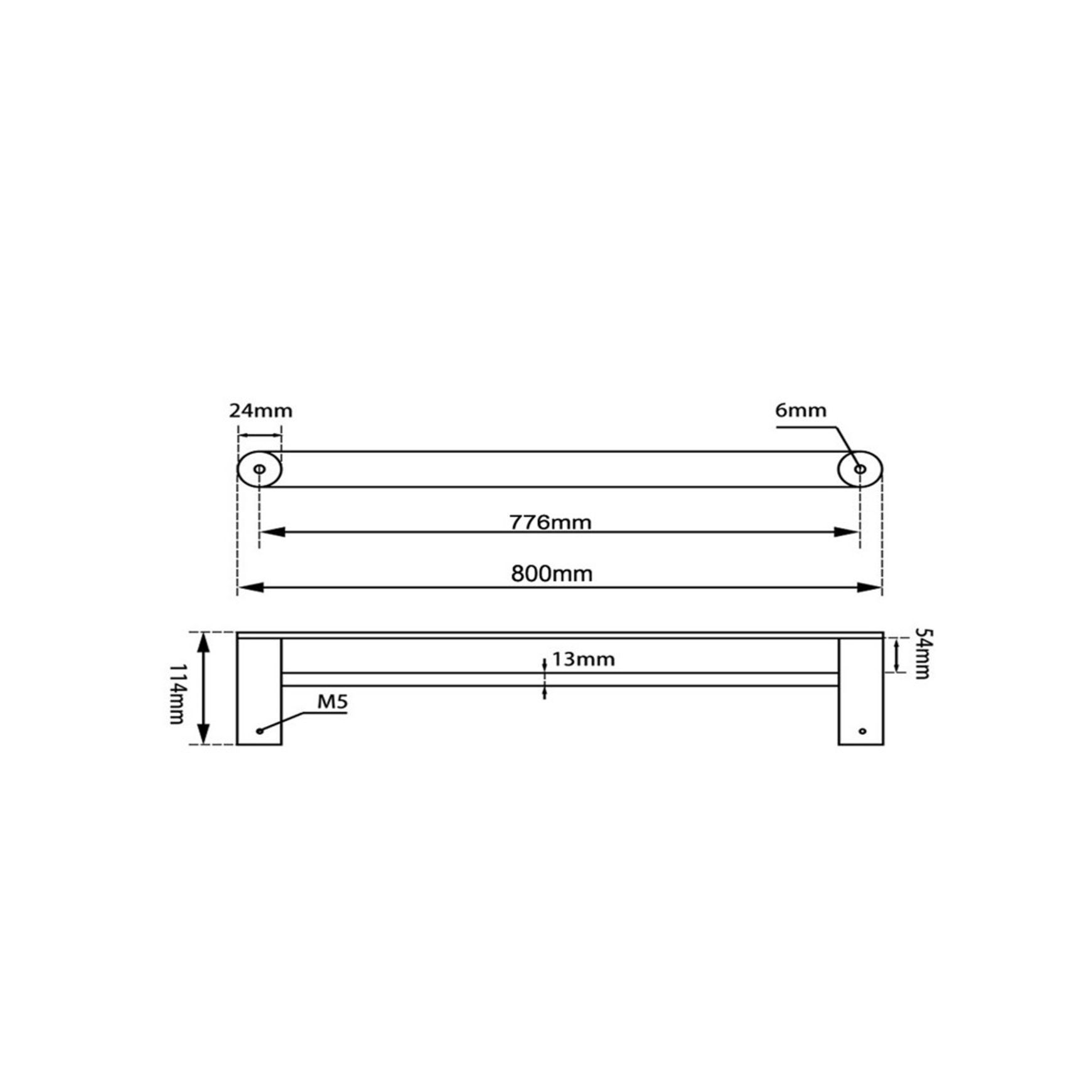 Rushy Double Towel Rail 800mm Matte Black