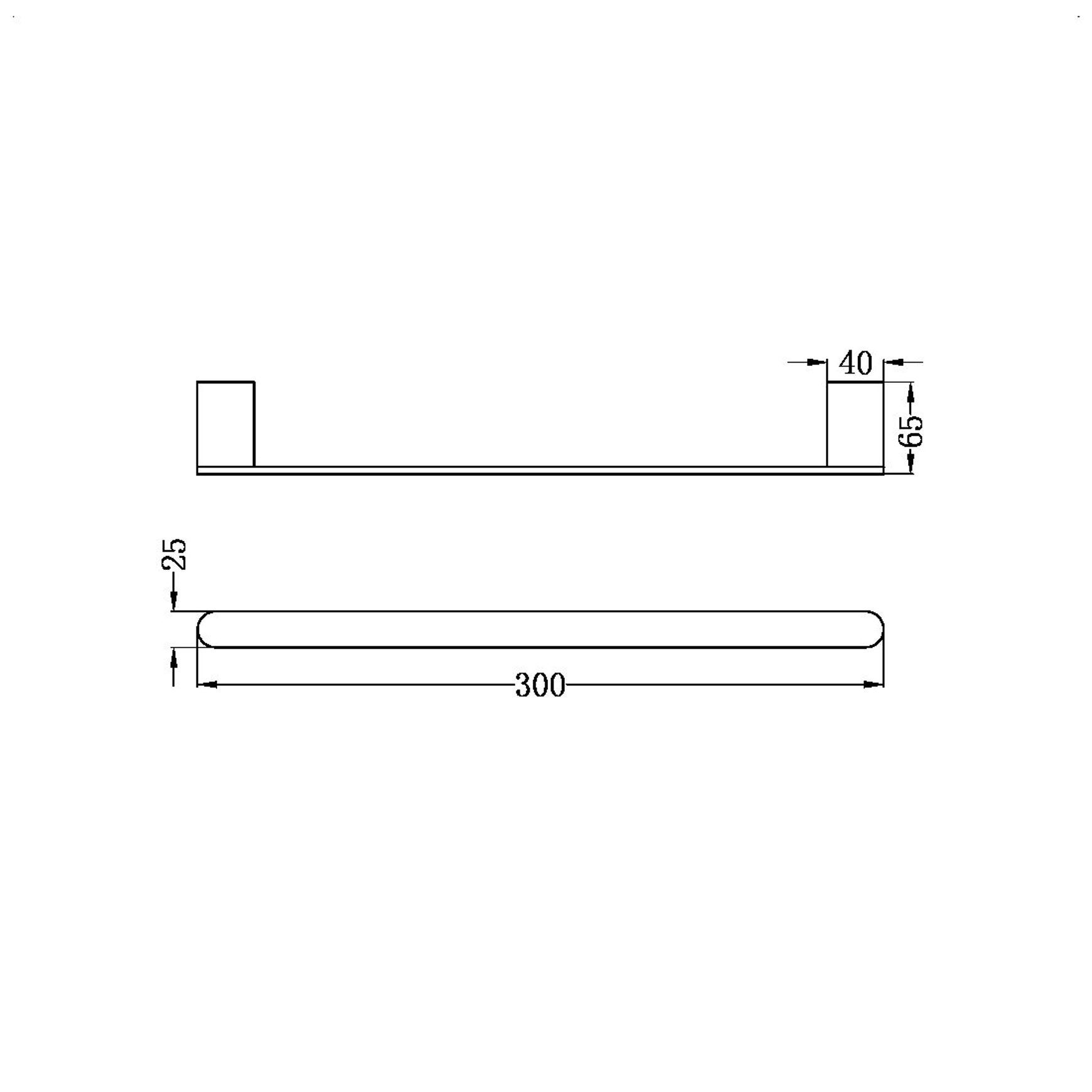 Bianca Hand Towel Rail | Brushed Bronze dimensions