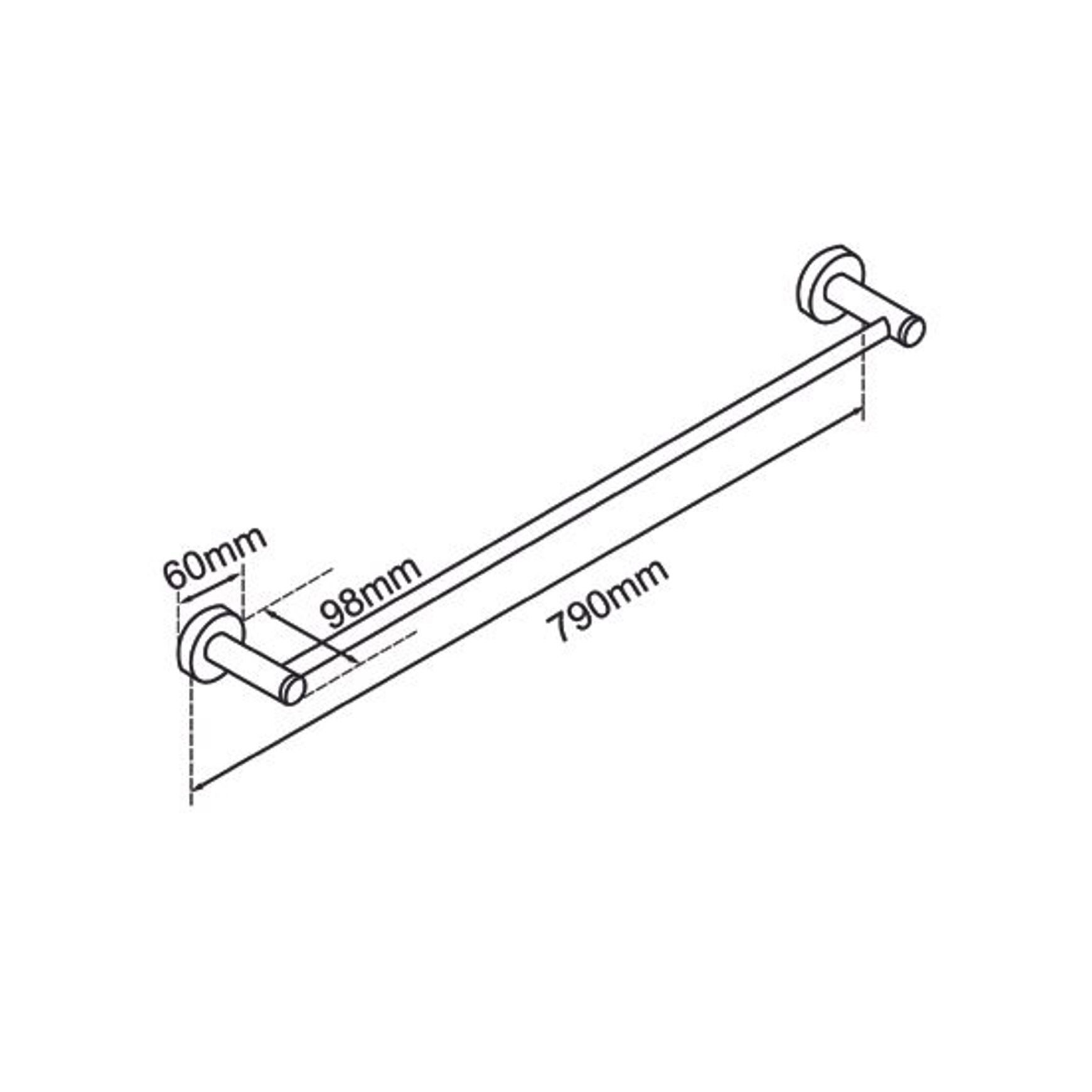 Lucid Pin Single Towel Rail 800mm Chrome