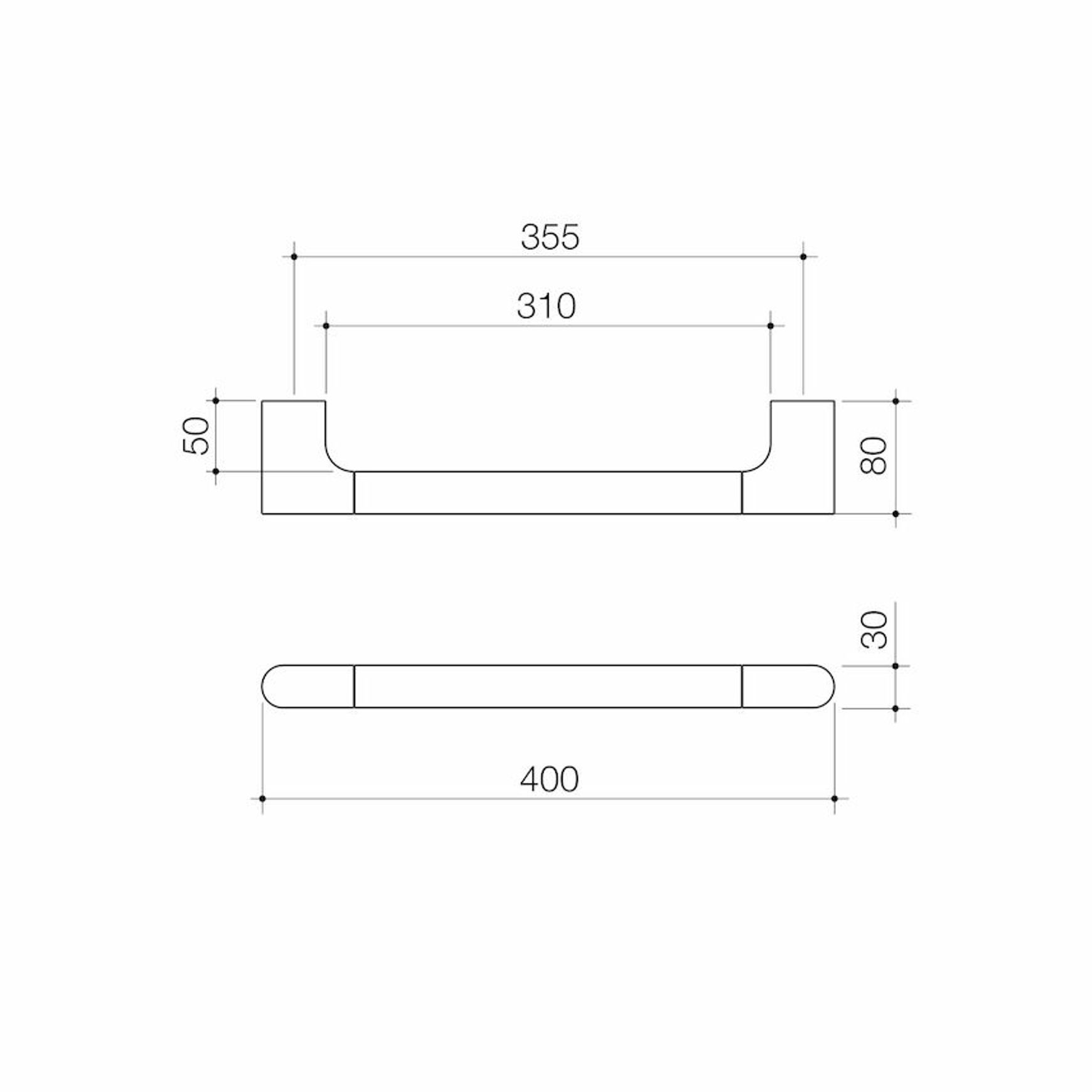 Urbane II Universal Rail Straight 400mm