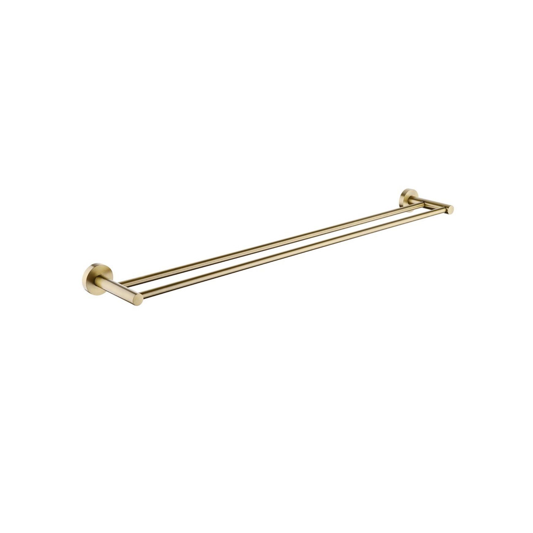 Lucid Pin Double Towel Rail 800mm Brushed Brass