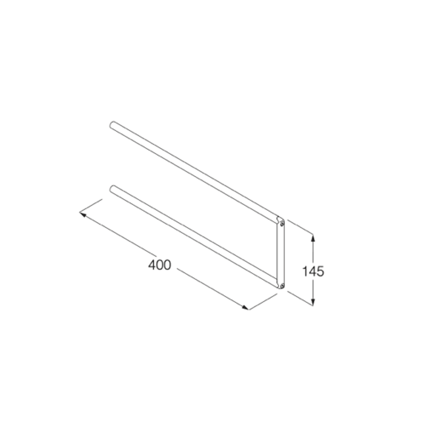 Minimal Vertical Towel Rail by Boffi dimensions