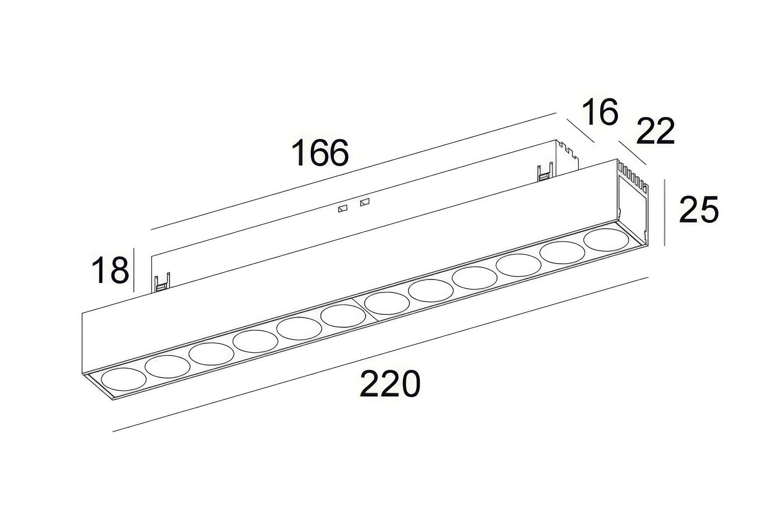 48VDC 15W Linear Track Light SLTR0180