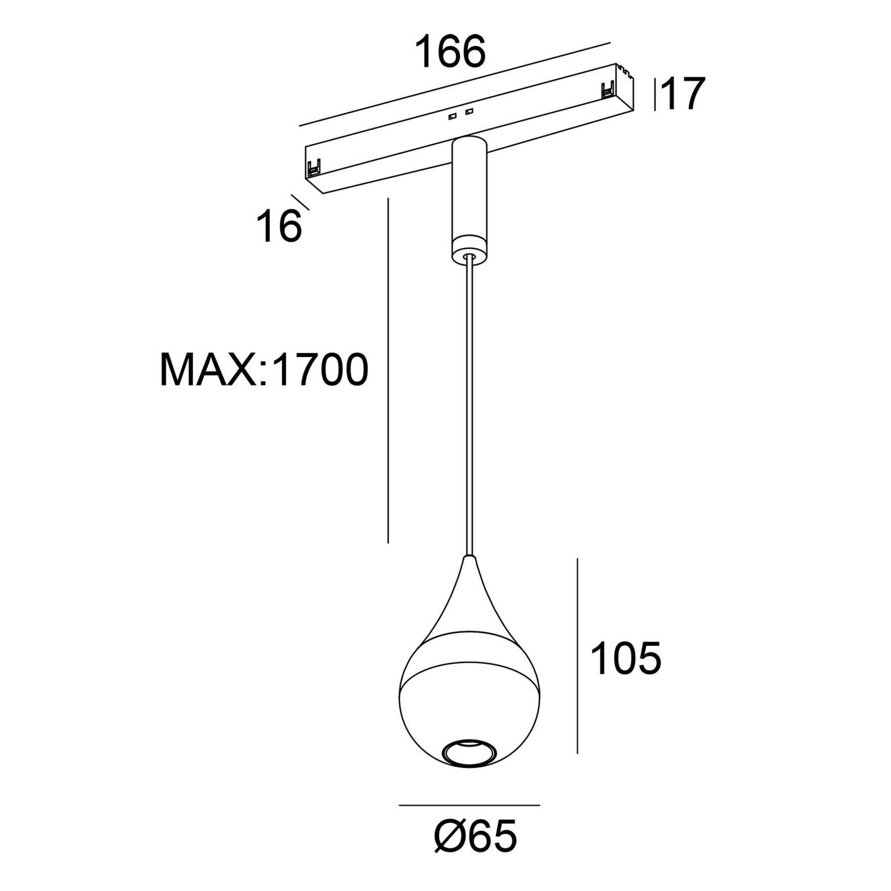 48VDC 8W Teardrop Pendant Track Light SLTR0212