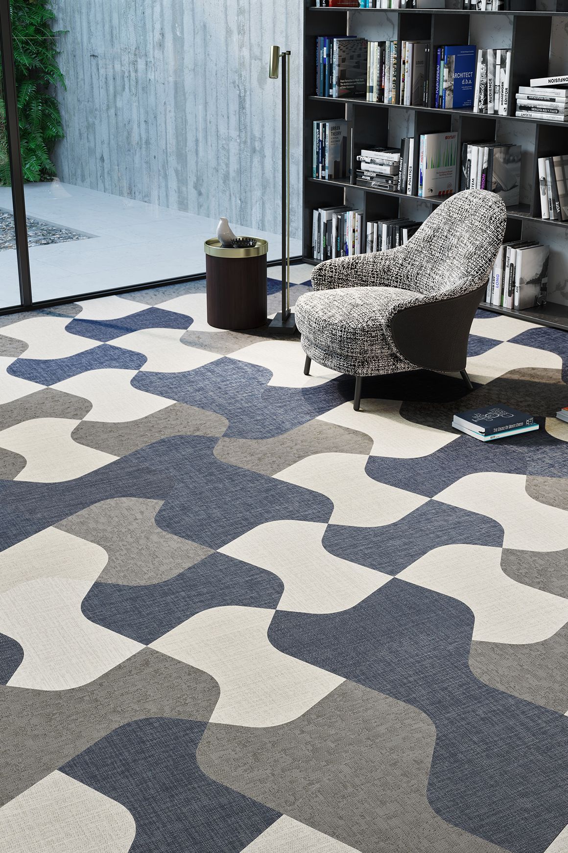 Versatile shaped woven eco-vinyl tiles by ntgrate®