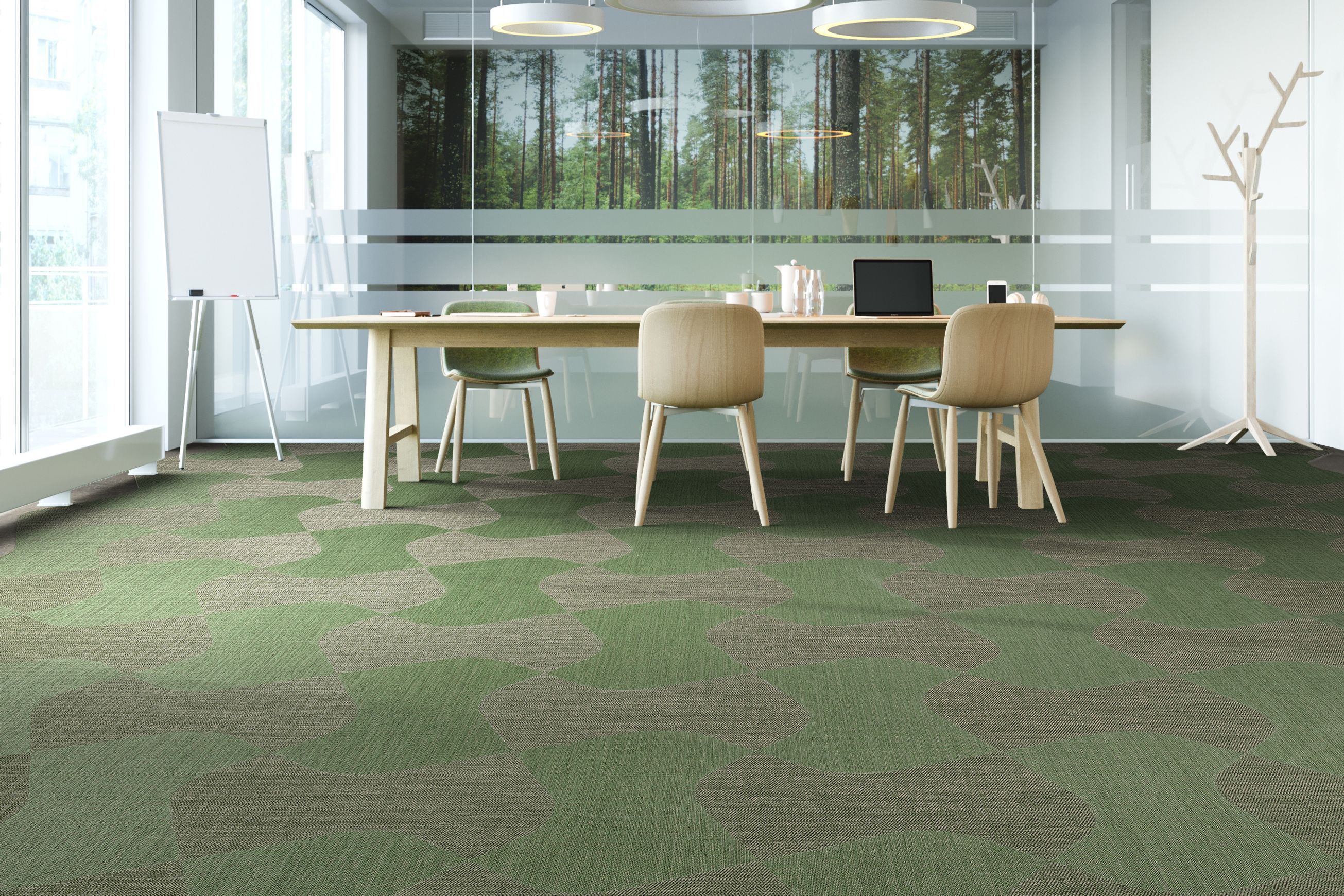Versatile shaped woven eco-vinyl tiles by ntgrate®