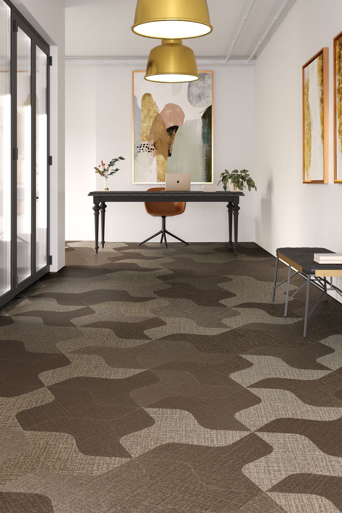Versatile shaped woven eco-vinyl tiles by ntgrate®