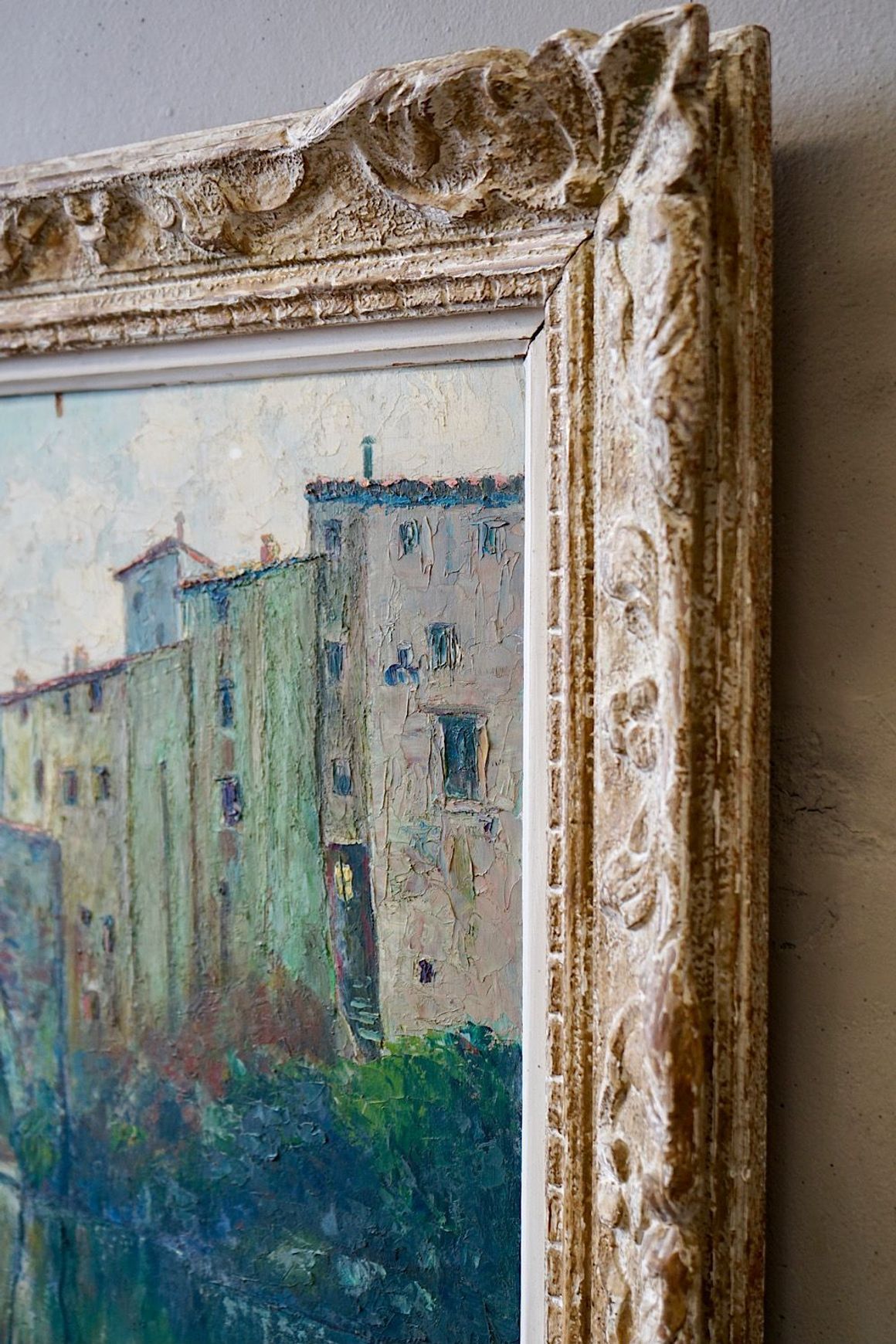Oil Painting of a French Village Scene