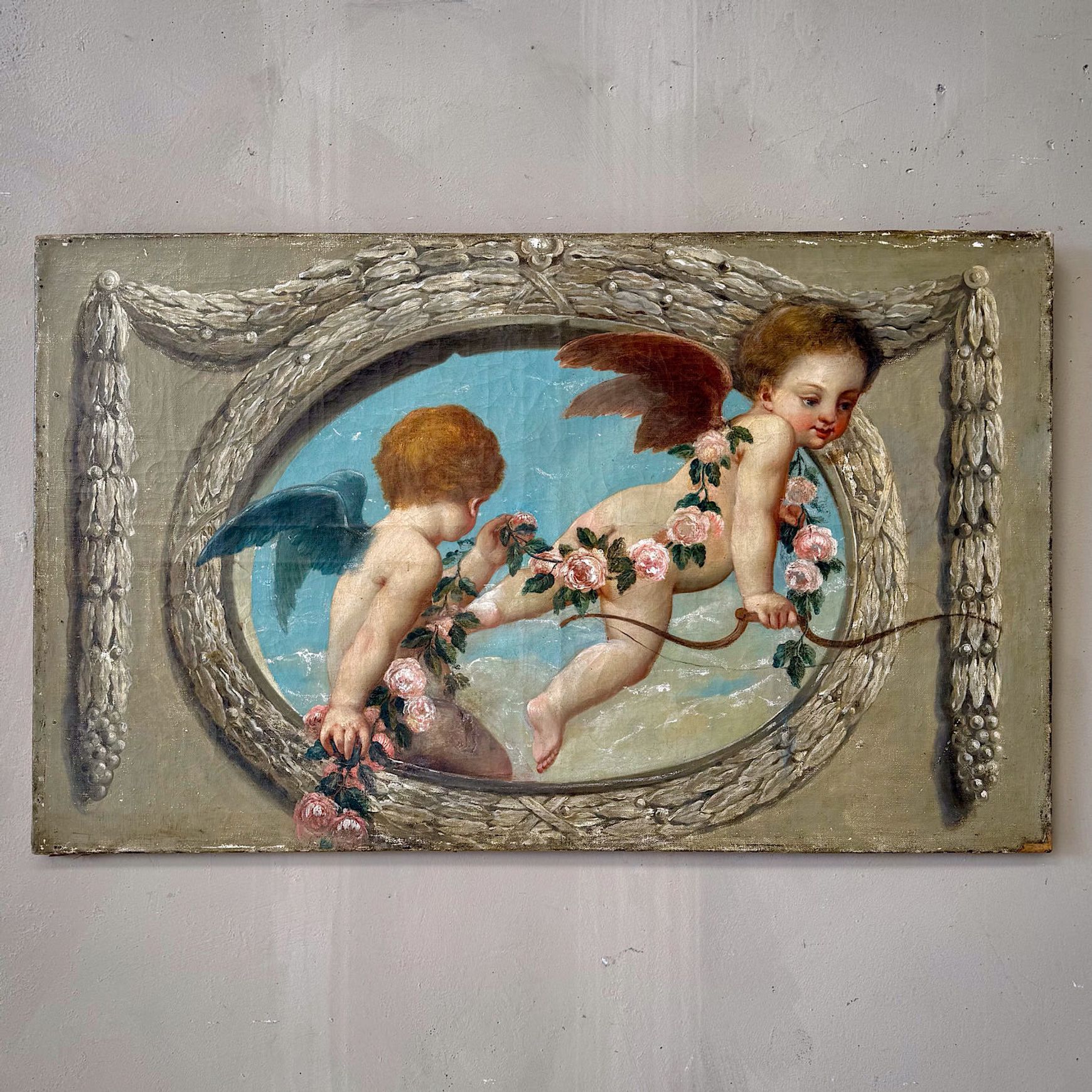 French Decorative Dessus-de-Porte Painting