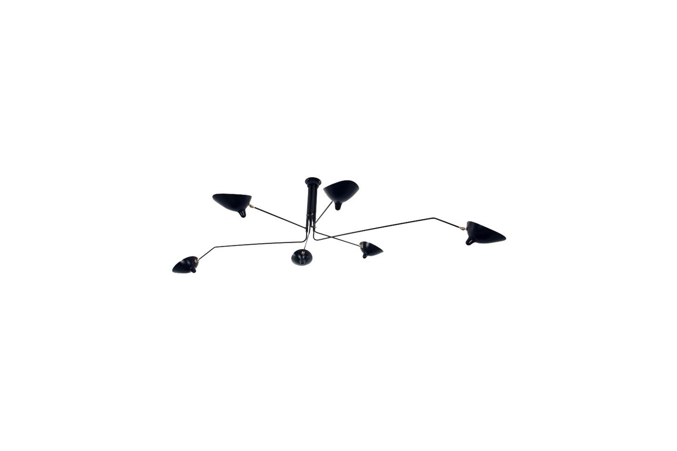 Plafonnier 6 Bras Pivotants Ceiling Lamp by Serge Mouille